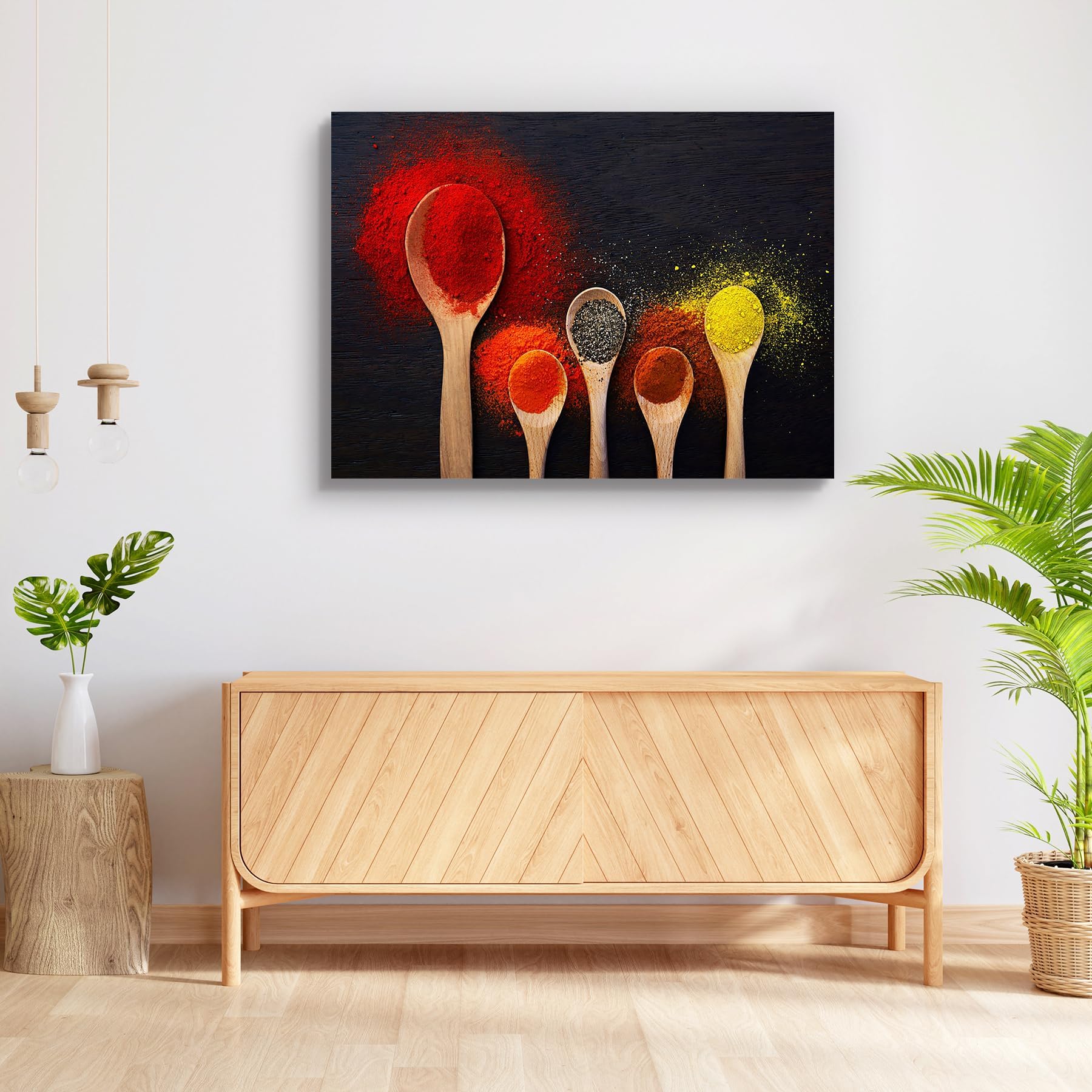 ArtzFolio Image of Spoon Filled with Spices D2 | Peel & Stick Vinyl Wall Sticker for Home & Wall Decoration | 32.9 x 24 inch (84 x 61 cms)