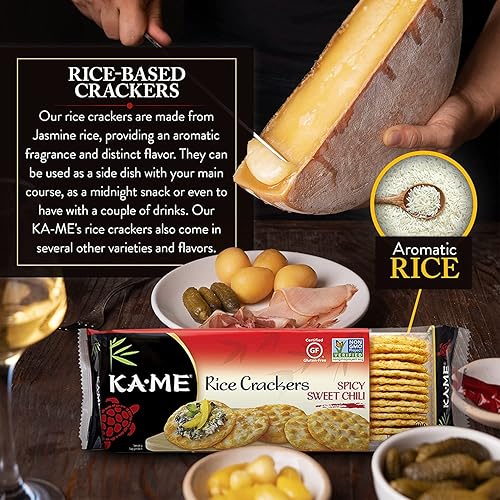 Miniatura 6 de Ka-Me Galletas de arroz sin gluten y sin OMG verificadas - Chili dulce picante (paquete de 3)