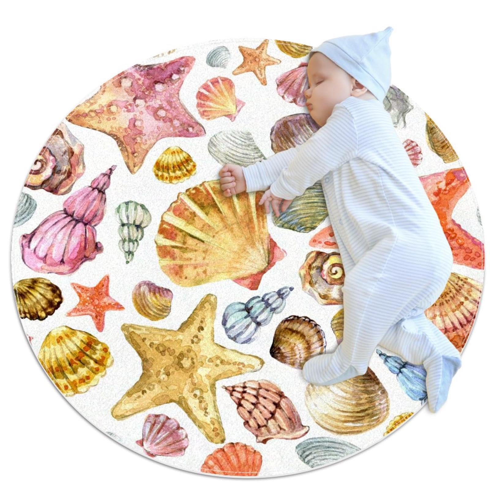 Tapis de salle de bain antidérapant camomille rond 1m doux de lit