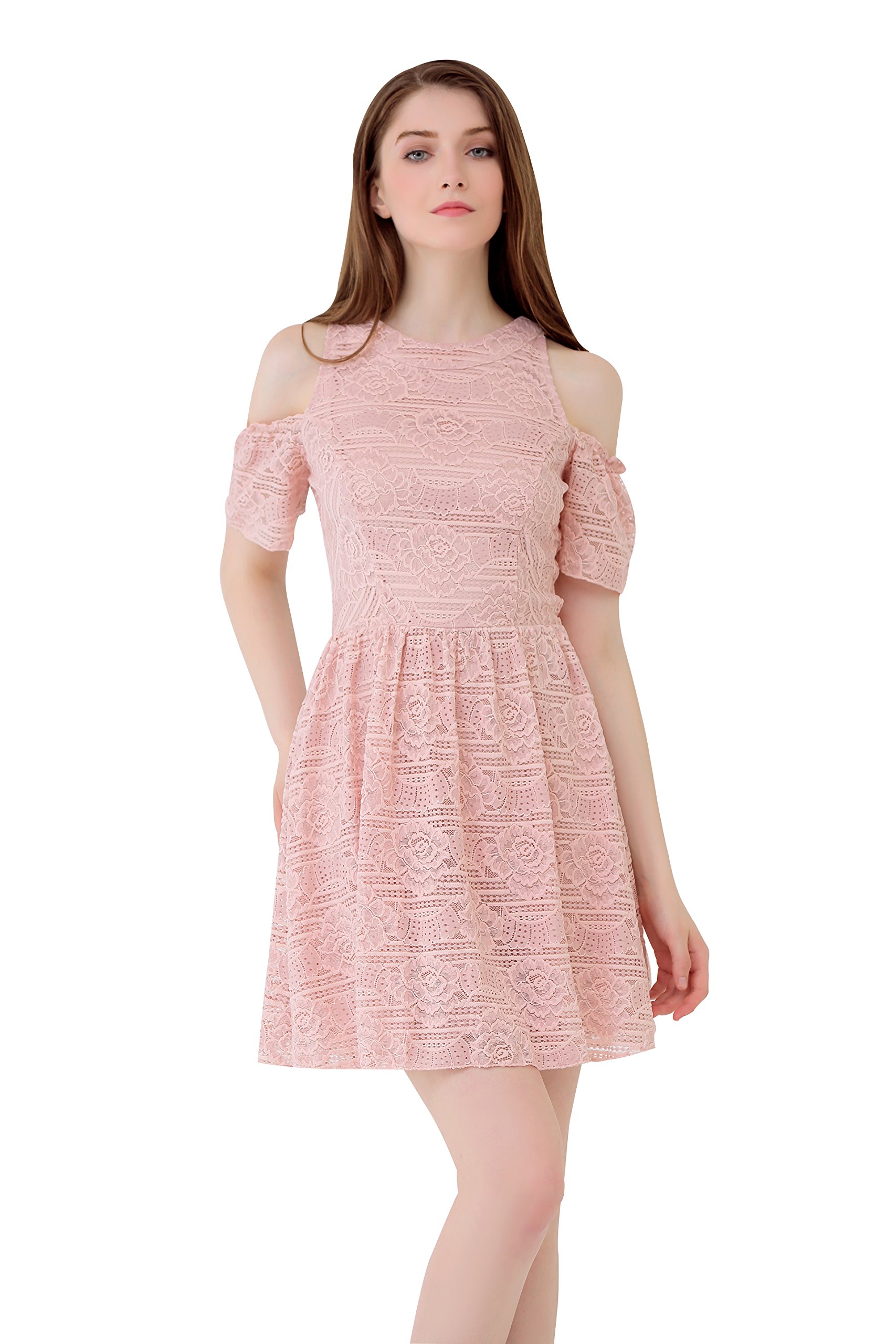 Women's Allover Lace Halter Dress