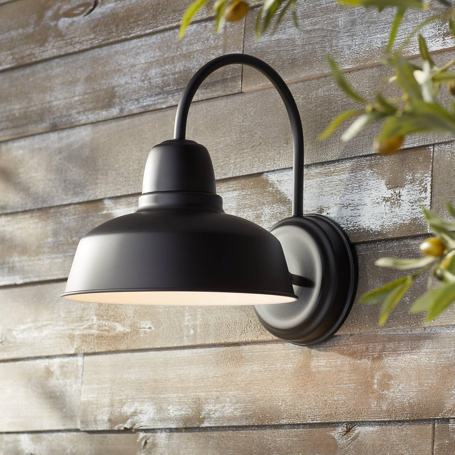 Suреr Sаlе 🛒 Urban Barn Farmhouse Industrial Outdoor Wall Light Fixture Black Steel Gooseneck Arm 13" Decor for Exterior House Porch Patio Outside Deck Garage Yard Front Door Garden Home - John Timberland