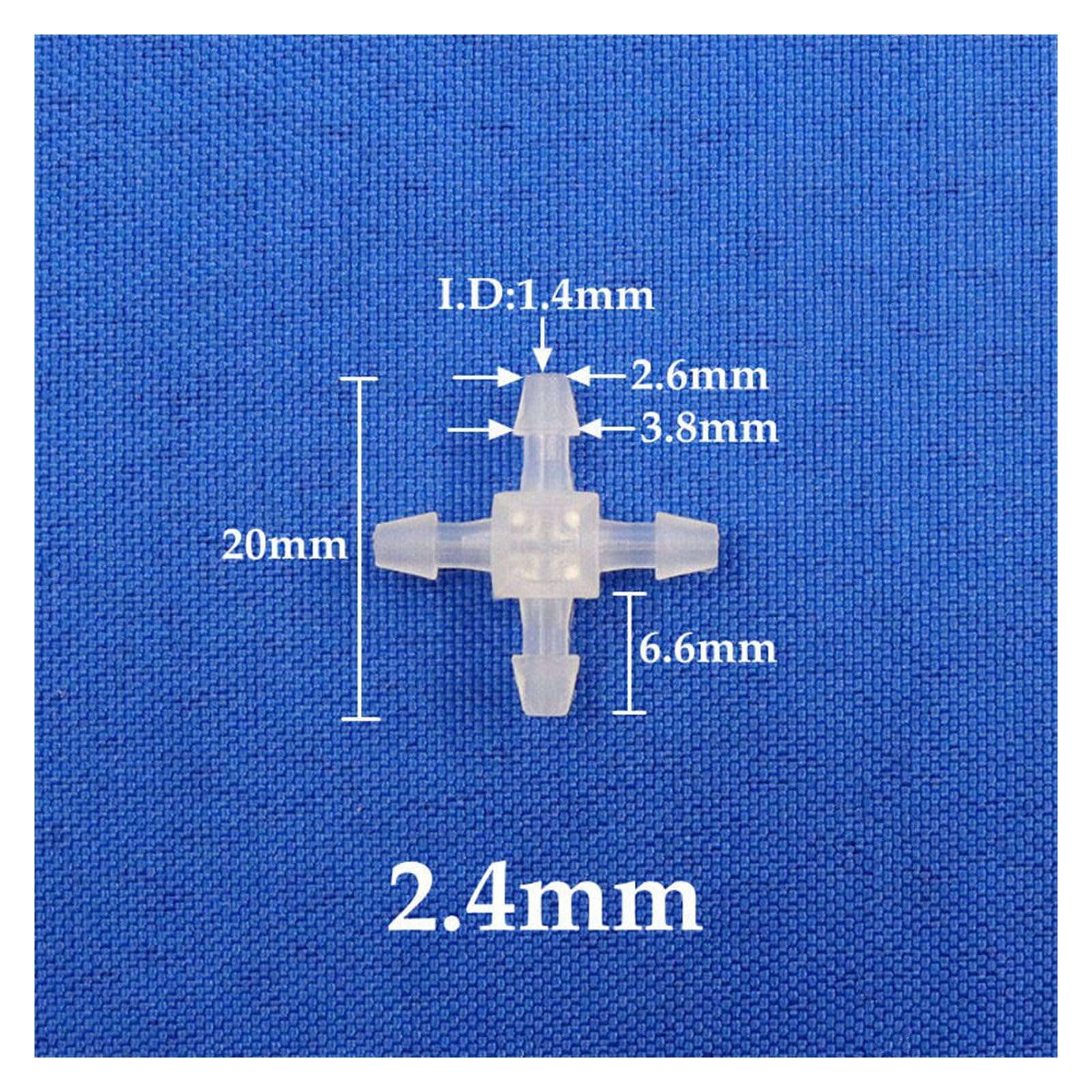 Złącza do węży pneumatycznych, 5~200 szt. 2,4-12,7 mm łączniki rurowe z tworzywa PP, miękkie krzyżowe do rur(2.4mm Cross Joint,200pcs)