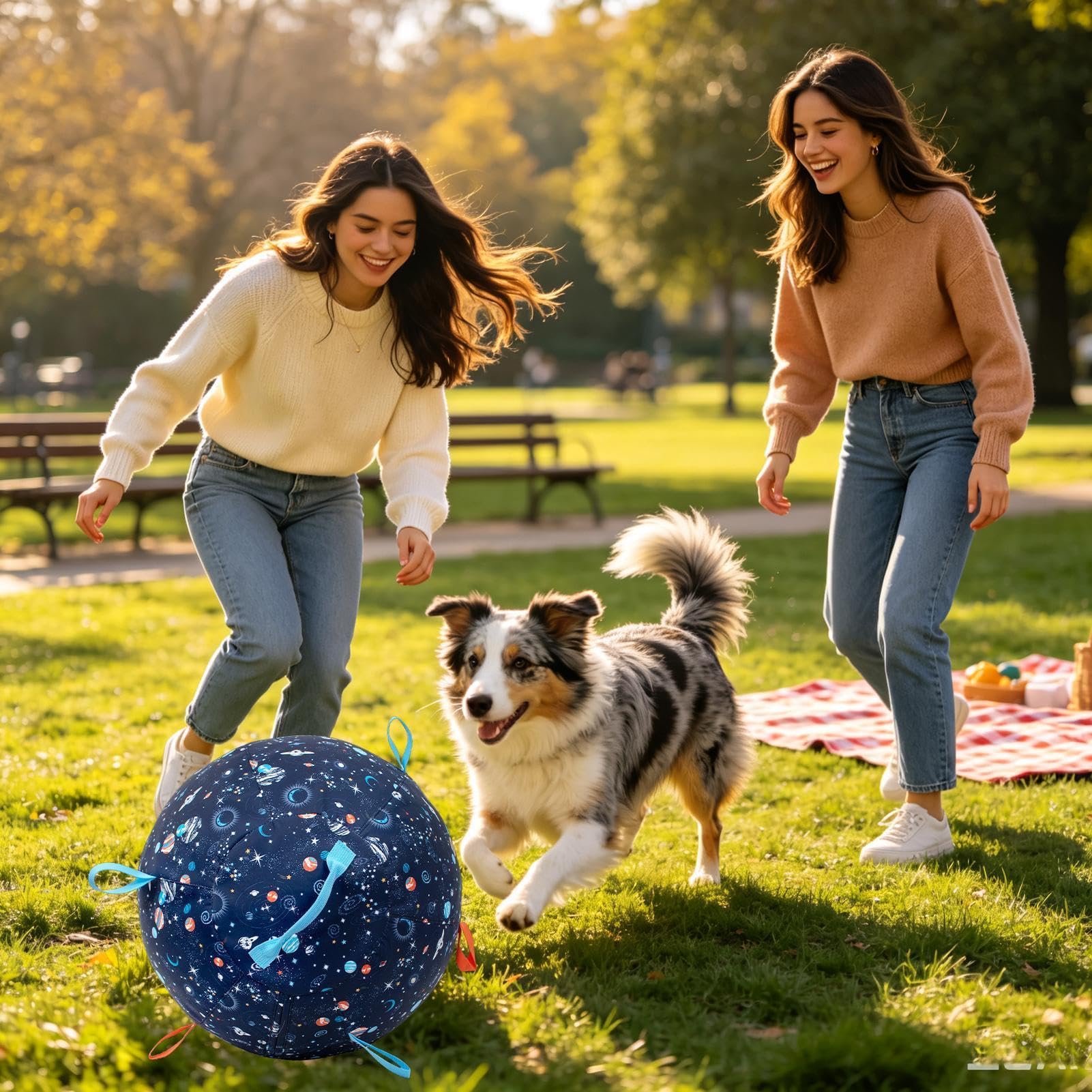 Palla per cani interattiva anti-scoppio, accessorio per animali domestici per interni ed esterni | Divertente palla da tirare per cani per masticatori aggressivi, stimolazione, noia e allenamento