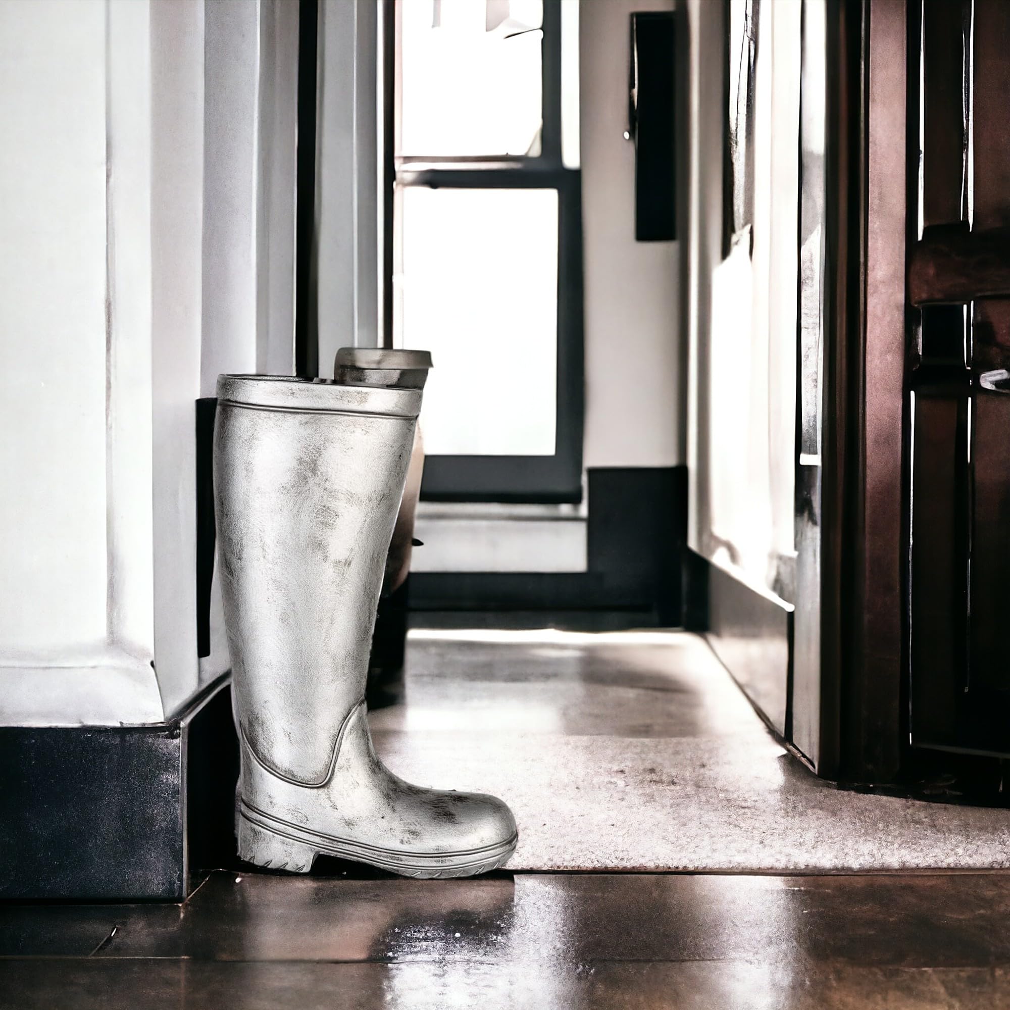 Image secondaire de Porte-Parapluie Design en Céramique Argenté - 45 cm