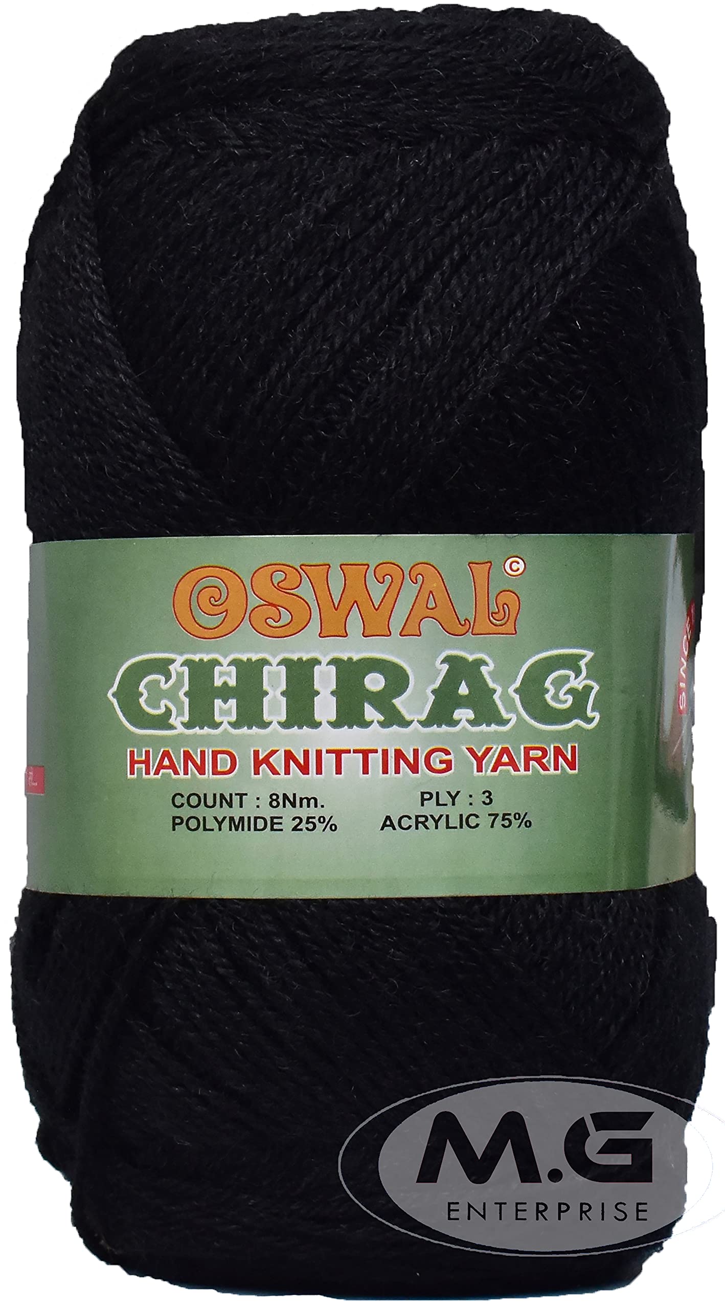 M.G ENTERPRISE Big Ball Black (200 gm) Wool Ball Hand Knitting Wool/Art Craft Soft Fingering Crochet Hook Yarn, Needle Knitting Yarn Thread dye C