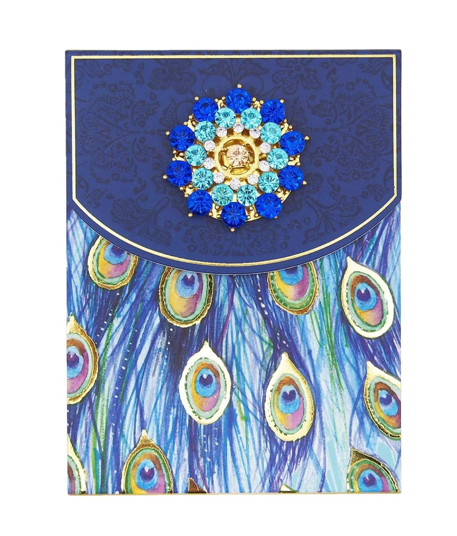 Punch Studio Flip-Top Notepad with 75 Sheets, 5" x 3.75", Peacock Tail