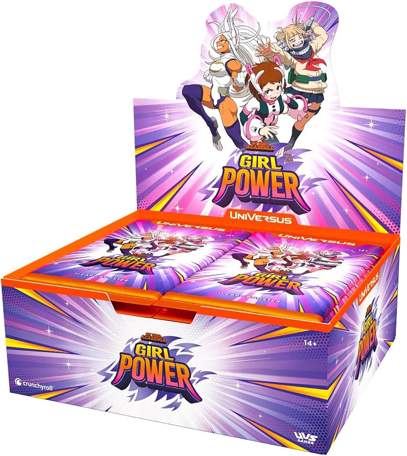 UniVersus My Hero Academia: Girl Power Booster Display - Includes 24 Booster Packs (11 Cards Ea), Deck-Building Card Game, Powerful Female Characters