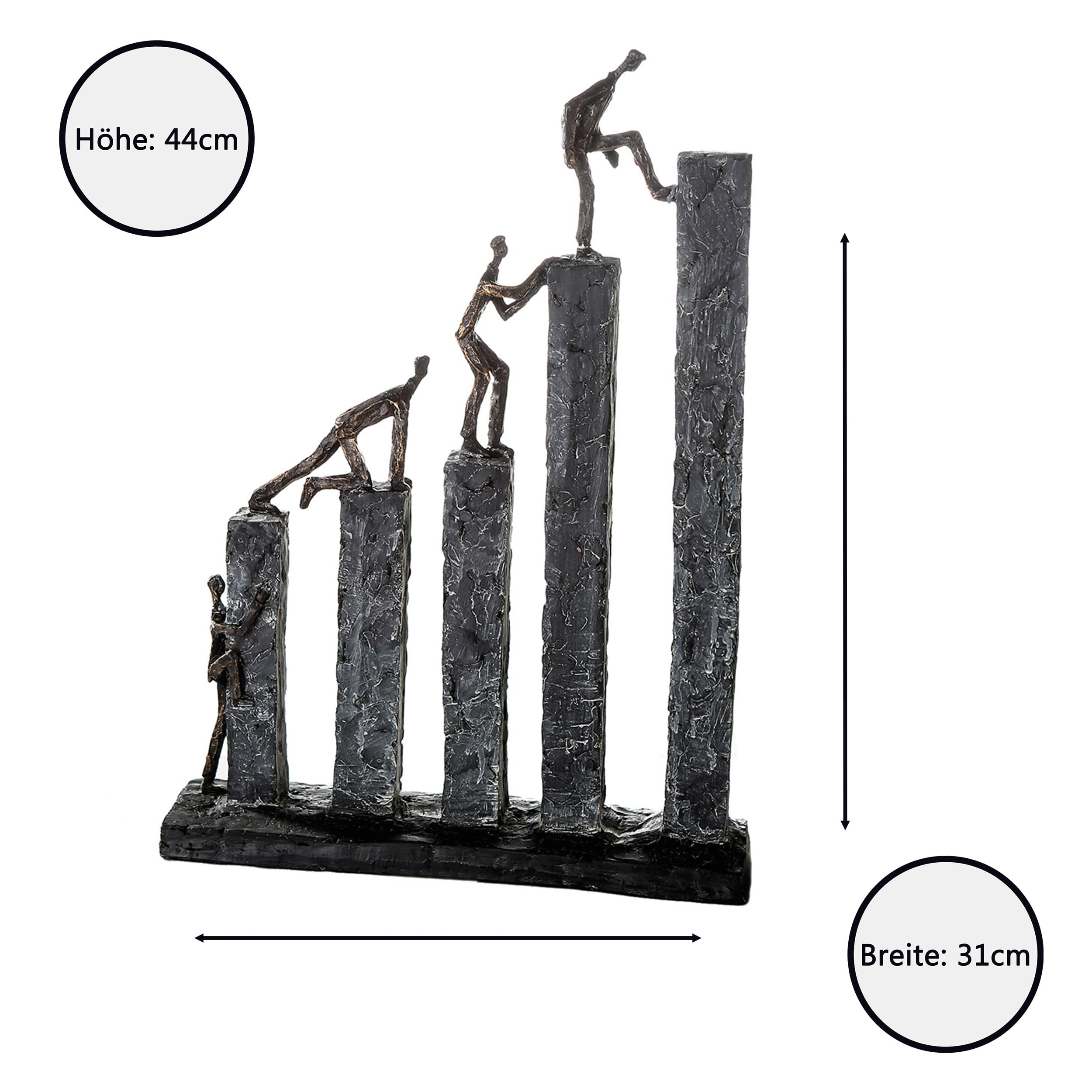 Casablanca Skulptur Raise, Deko Figur Bronze, Kunstharz Statue Wohnzimmer, Büro Dekoration H. 43 cm x B. 31 cm - Moderne Skulpturen, Klettern, Bergsteigen