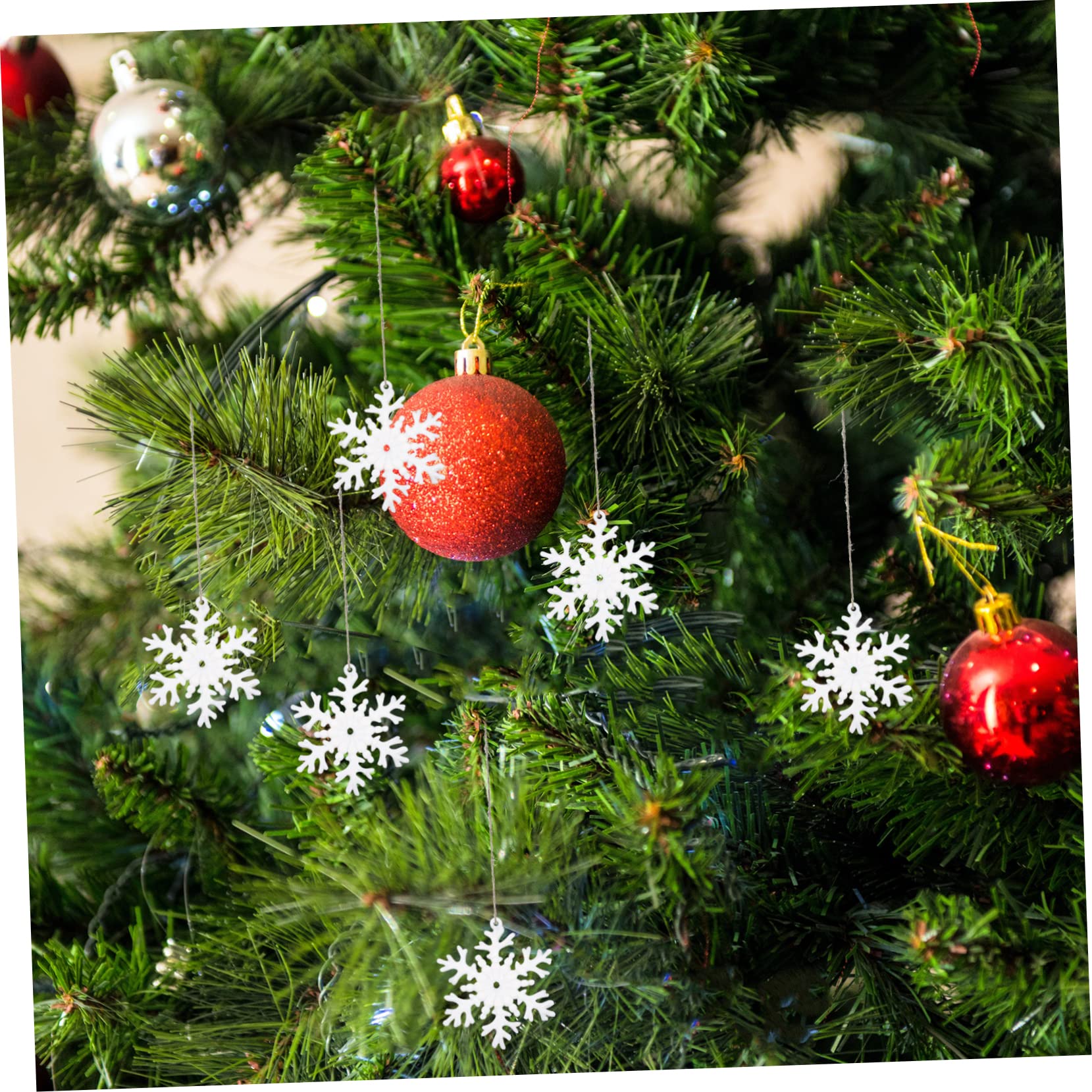 Alipis 144stücke Weihnachtsbaum Schneeflocken Ornament Weiße Transparente Hängende Dekorationen Für Festliche Anlässe Schneethema Weihnachtsdeko Für Zuhause Und Partys