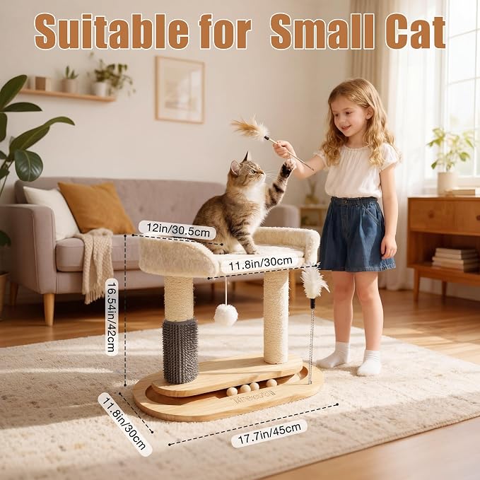 Torre rascadora para gatos pequeños de madera 6 en 1 miniatura 2