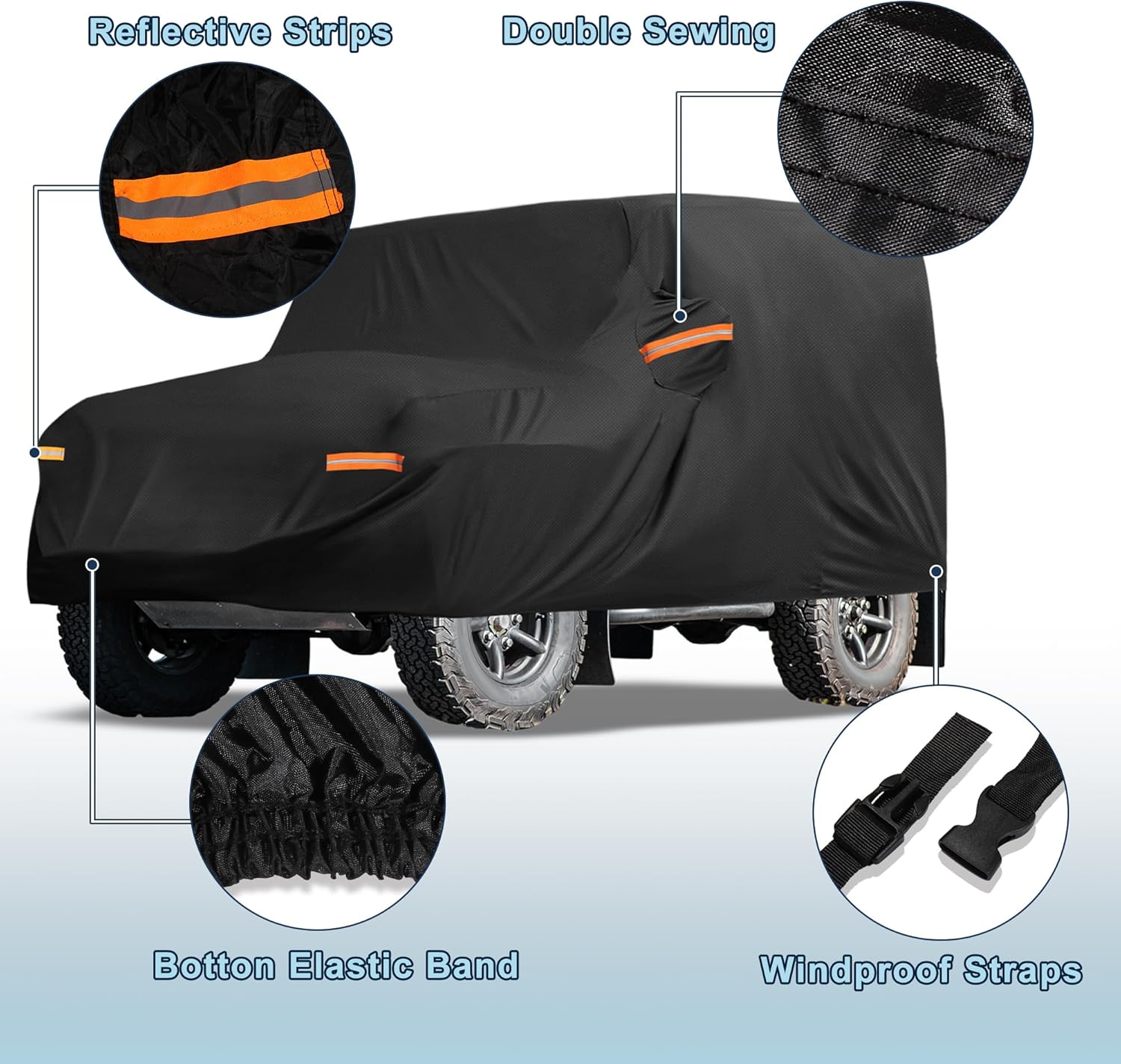Car Cover Waterproof Custom Fit for Land Rover Defender 90 2020-2024 All Weather for Automobiles Outdoor Snow Sun Dust UV Protection Full Exterior Cover with Door Zipper