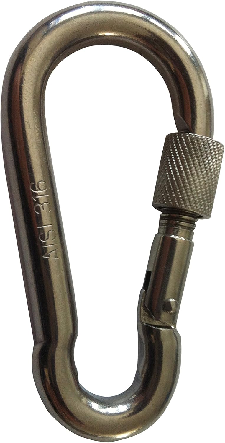 Mosquetón inoxidable AISI 316 con abrazadera Fermo avite