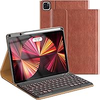 Vista 15 de Funda de teclado para iPad Air 5ª/4ª Pro de 11 pulgadas, funda de teclado inalámbrica desmontable retroiluminada de 7 colores con soporte