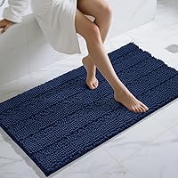 Vista 14 de Yimobra Tapetes de baño lavables, de chenilla súper suave y absorbente, para suelo y alfombra, de secado rápido, antideslizante, para bañera y Beige