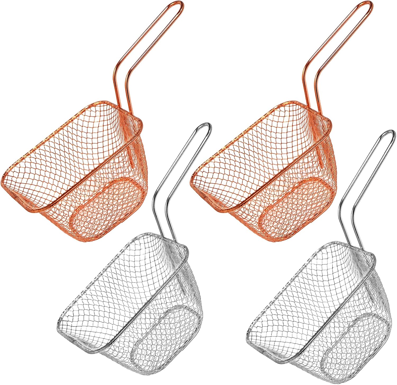 Mini Chip Baskets Stainless Steel Frying Baskets Strainer 4pcs with