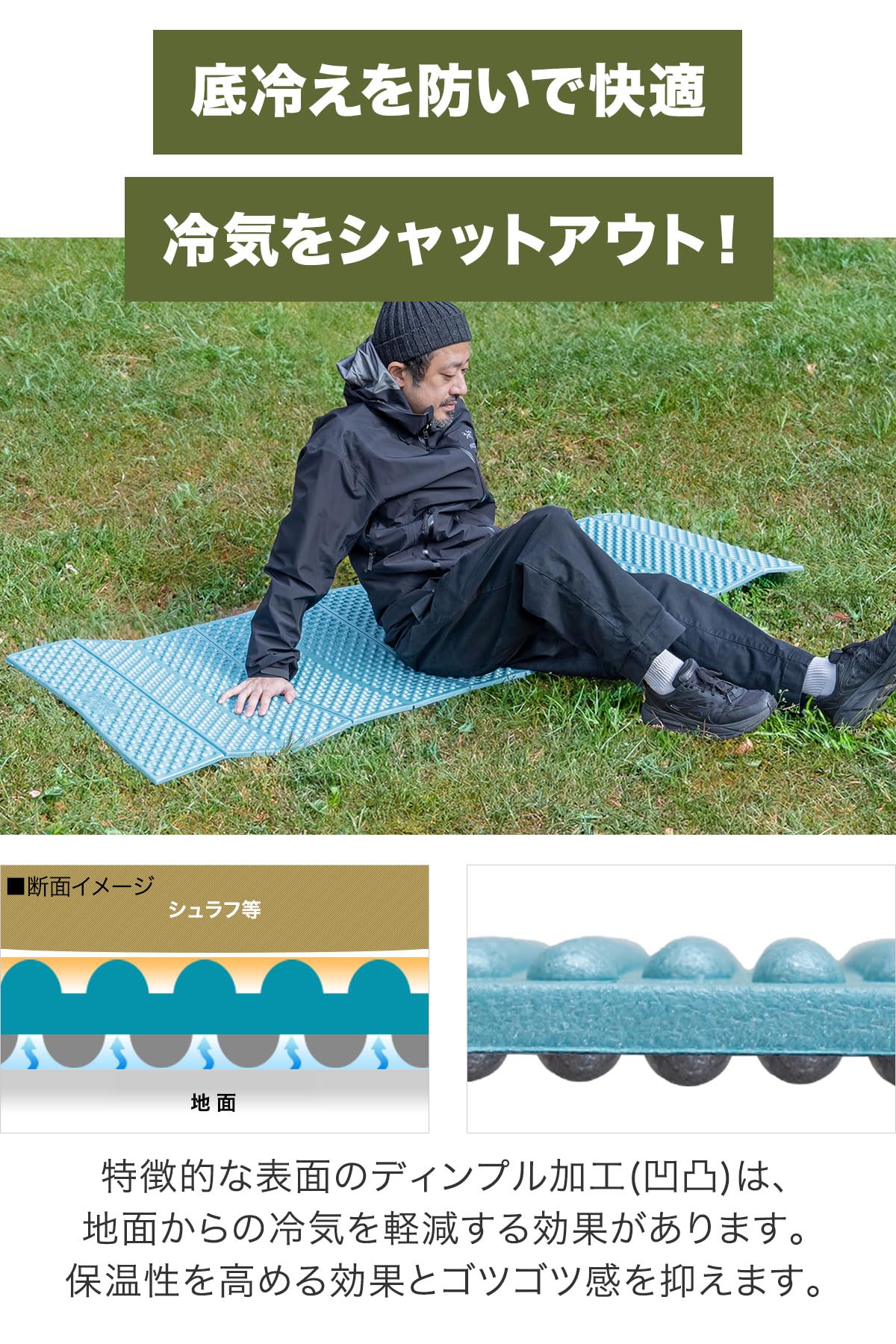 Amazon.co.jp: FIELDOOR キャンプ アウトドア マット クッション