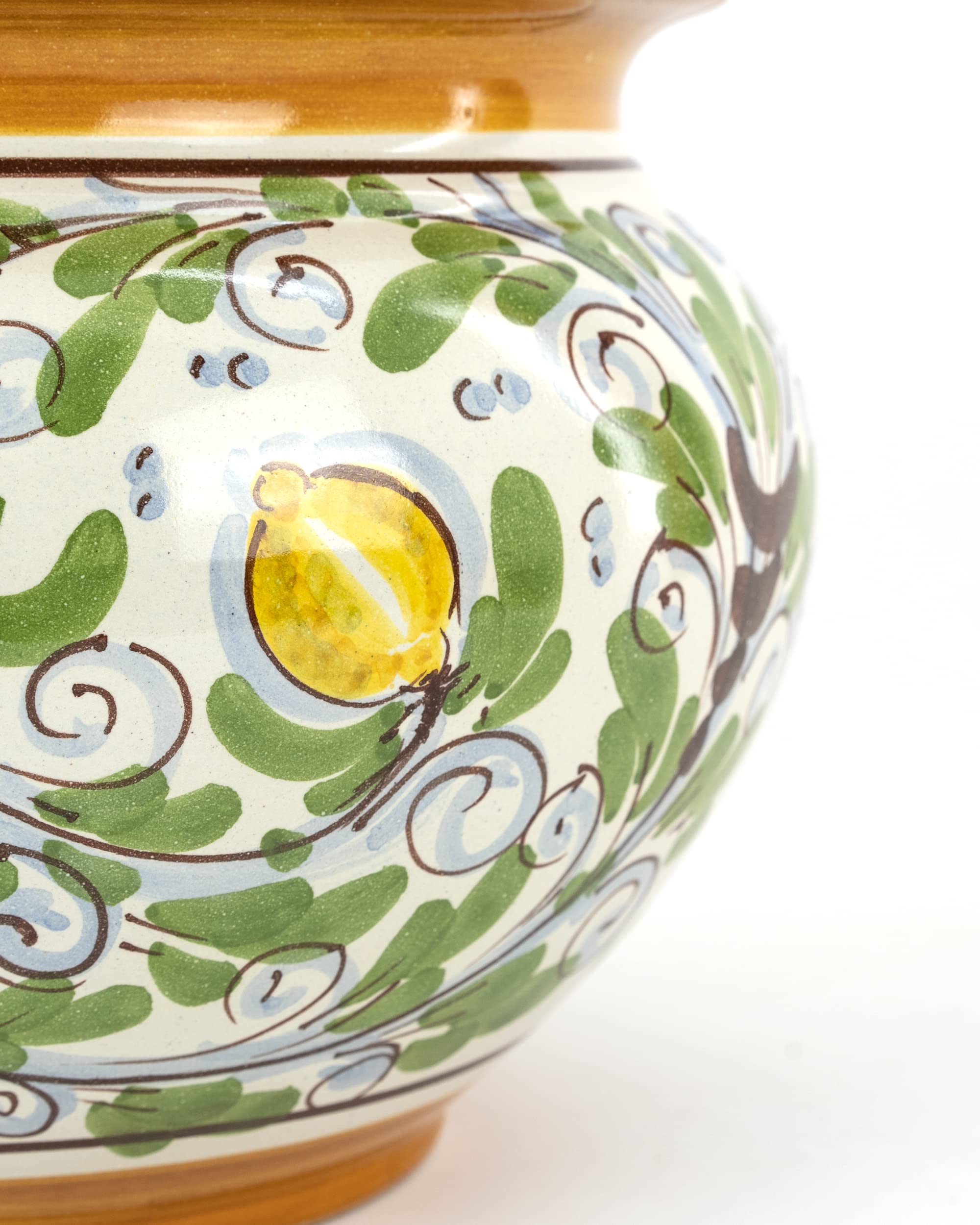 CEAR ceramiche - Übertopf aus Keramik von Caltagirone, handdekoriert mit den klassischen Motiven der sizilianischen Tradition