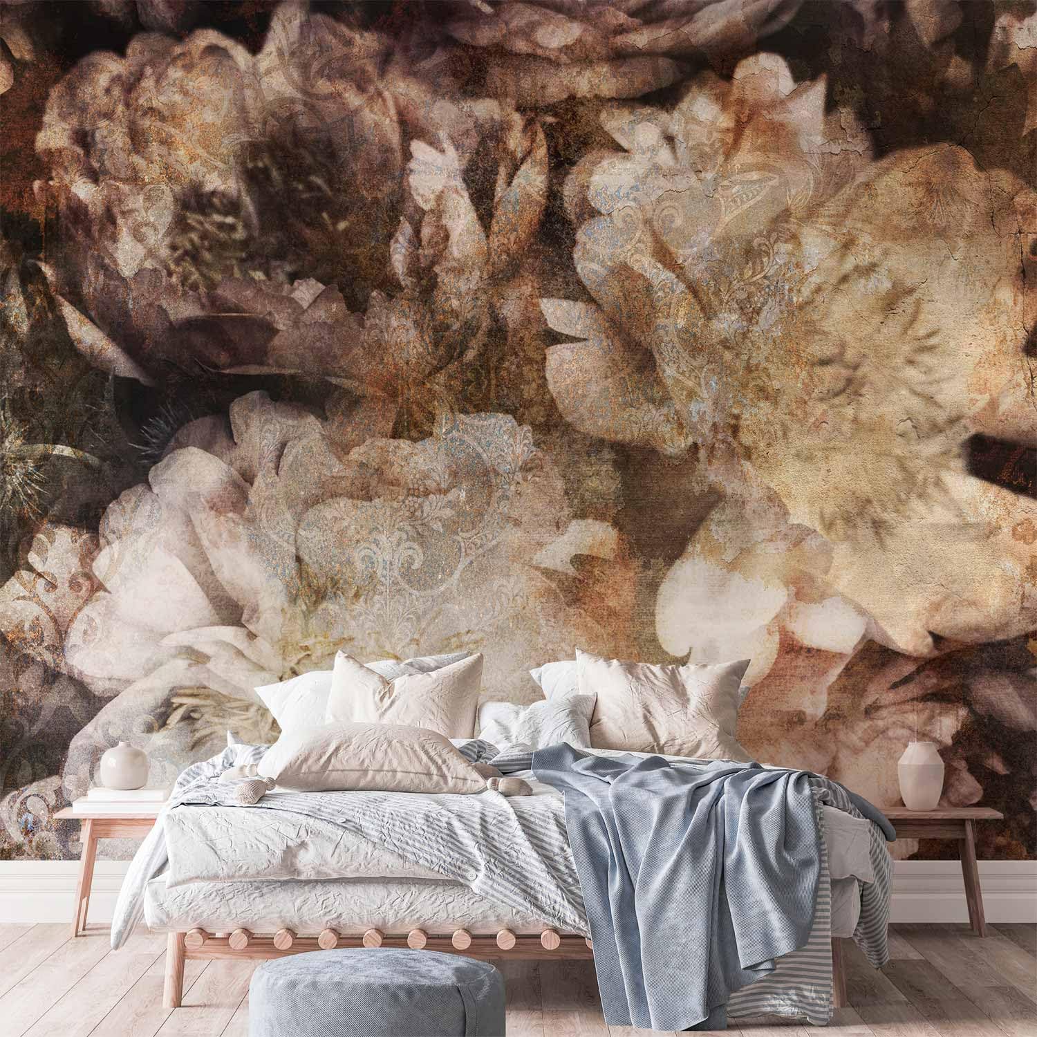 murando - Papier Peint Panoramique Intissé Chambre, Fleurs, 400x280 cm