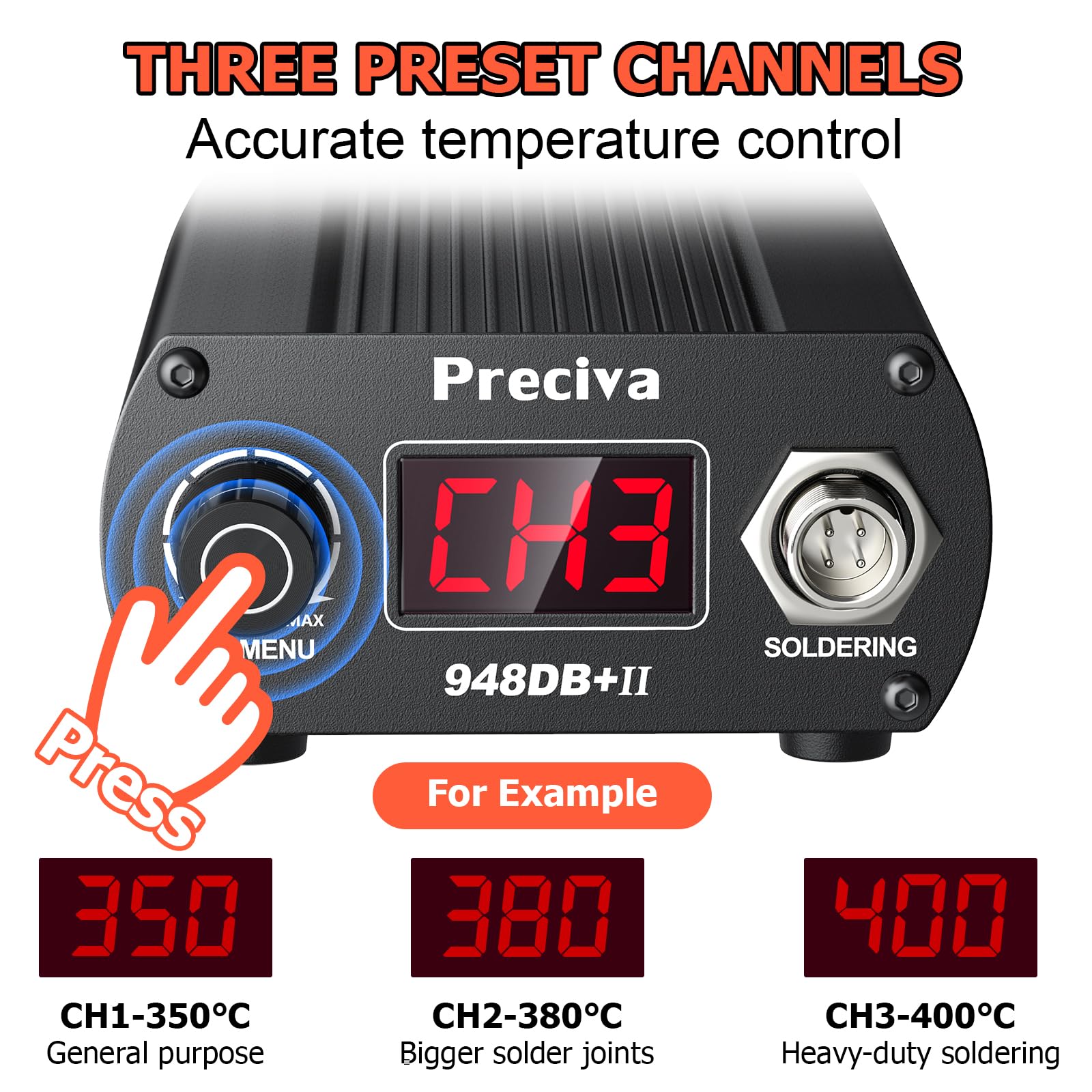 Preciva 75W Stazione Saldante Digitale con Display LED, Saldatore Elettrico a Stagno, Dissaldante e Accessori