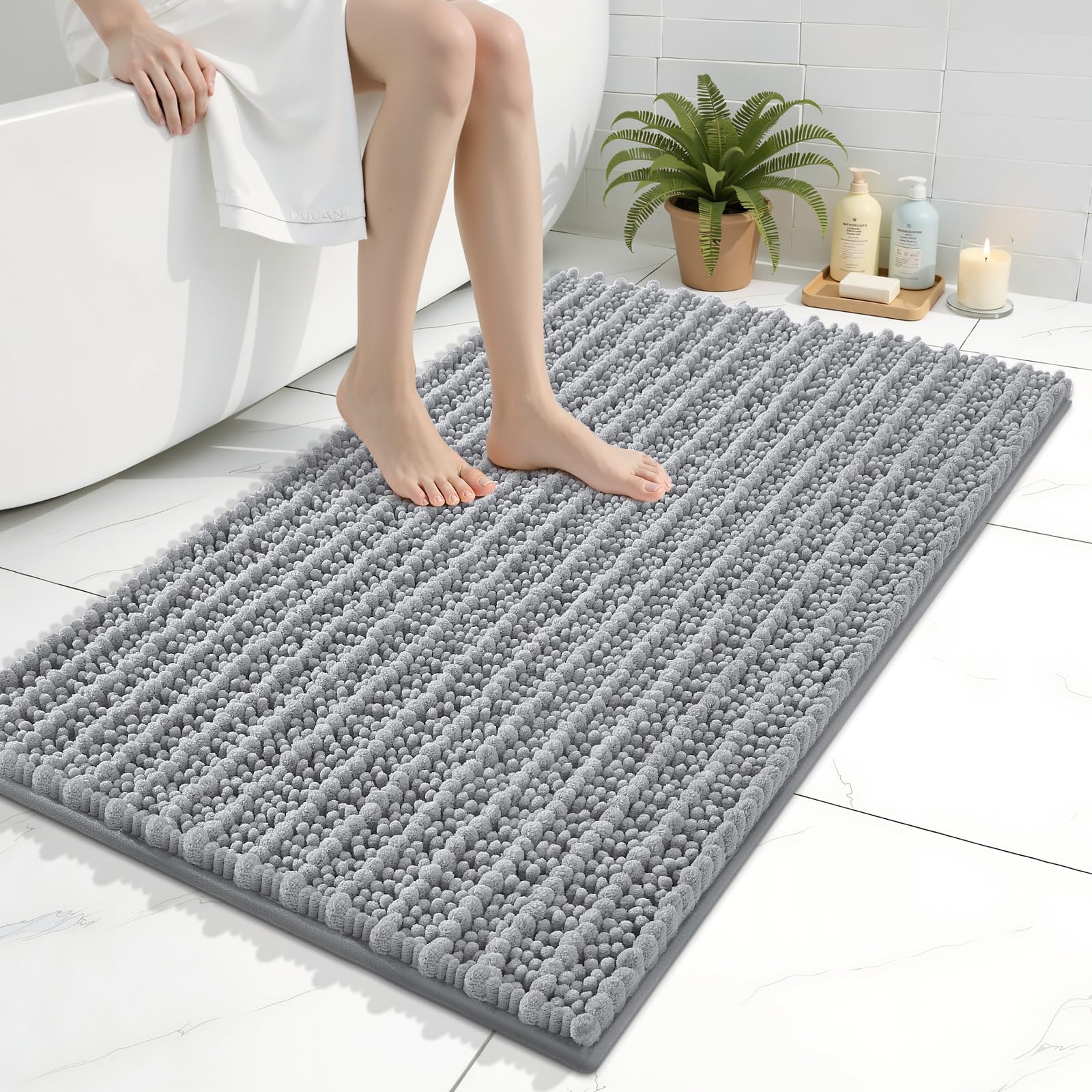 Arotive Bathroom Rugs Mat 36x24, Soft Absorbent Chenille Shaggy Bath Mat
