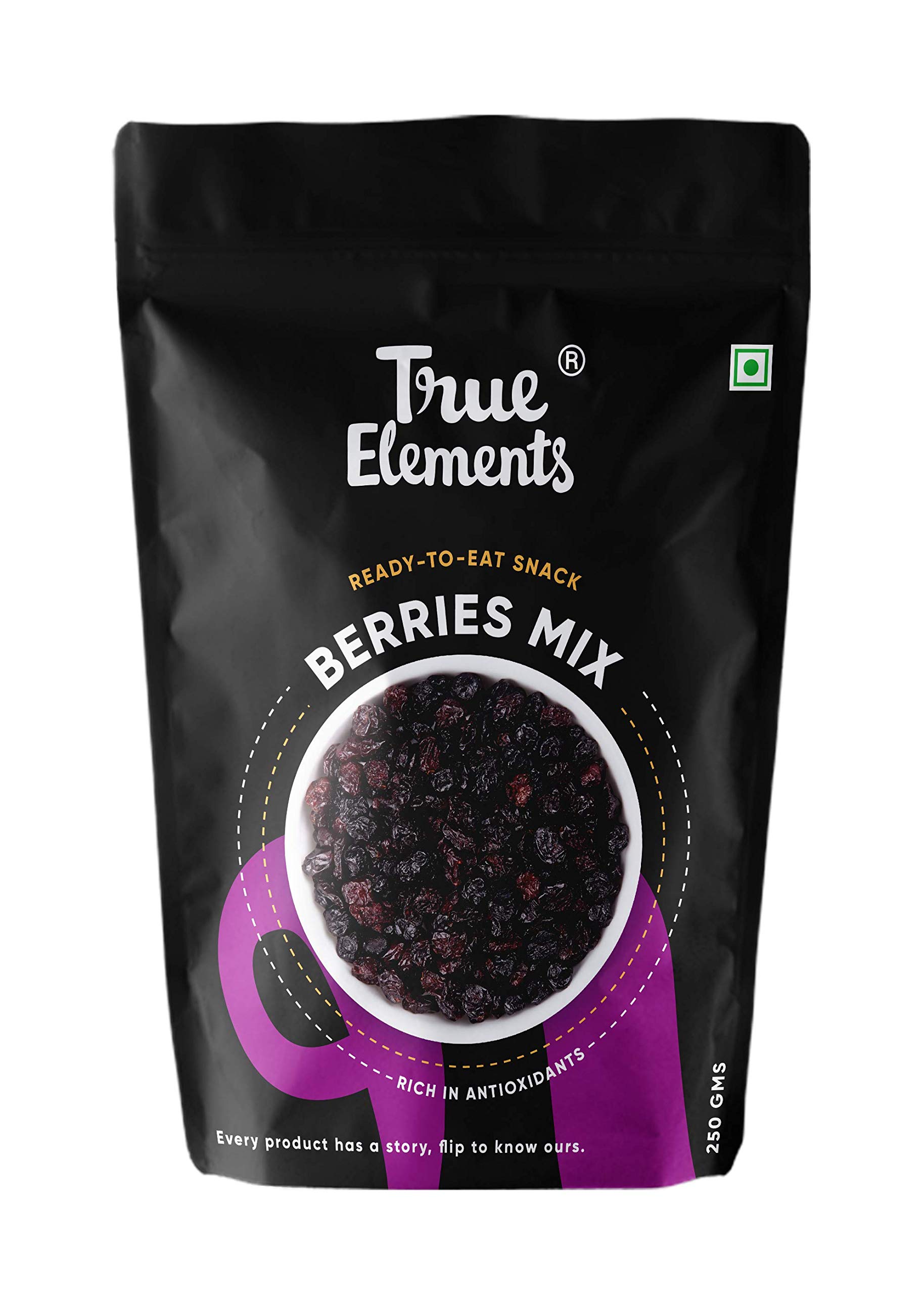 True Elements Berries Mix 250g - Mixed Berries | Dried Blueberries and Cranberries Mix | Healthy berries | Anytime Healthy Snacks