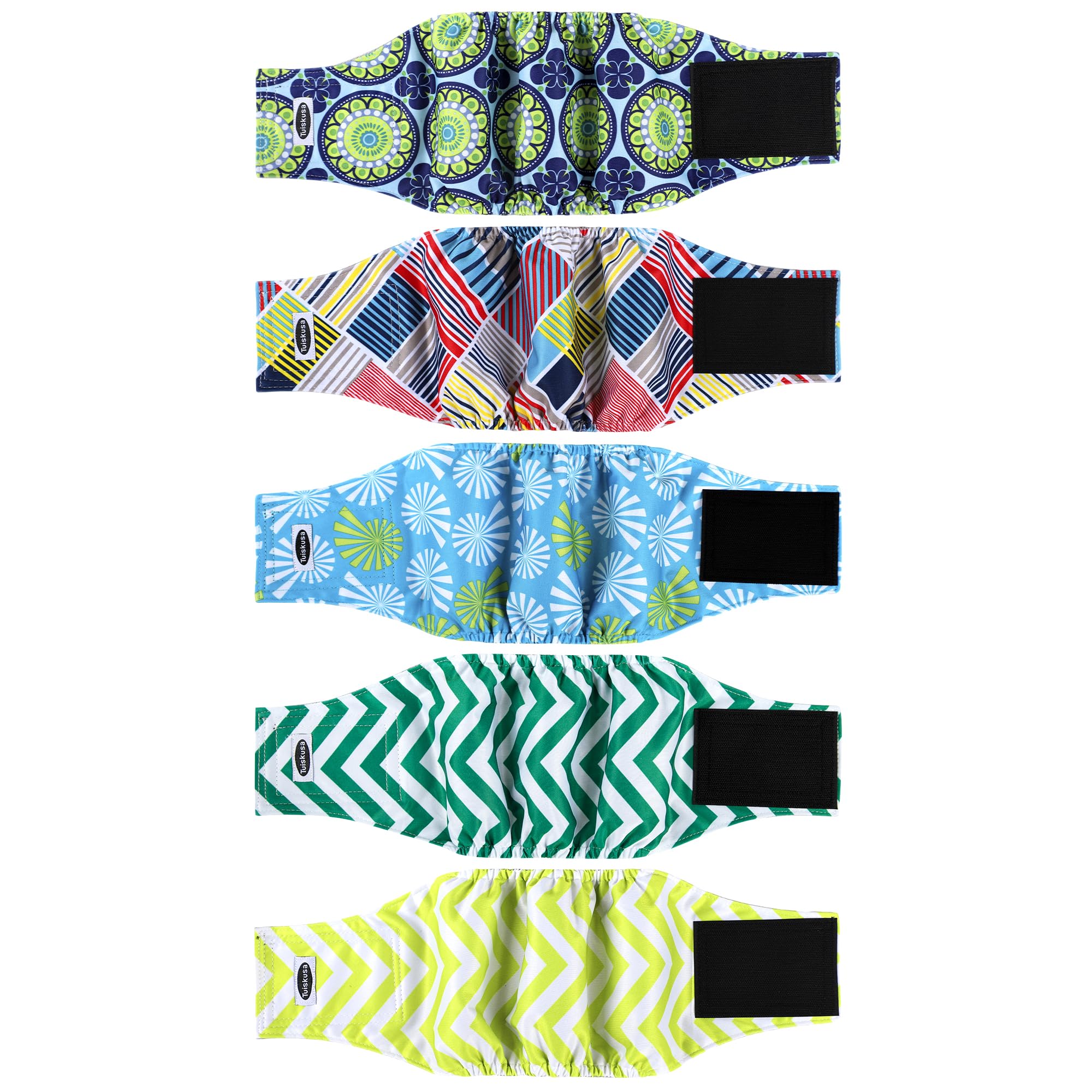 Male Dog Diapers, High Absorbing Dog Belly Bands for Male Dogs, Washable Reusable Dog Males Wraps(5 Pack)