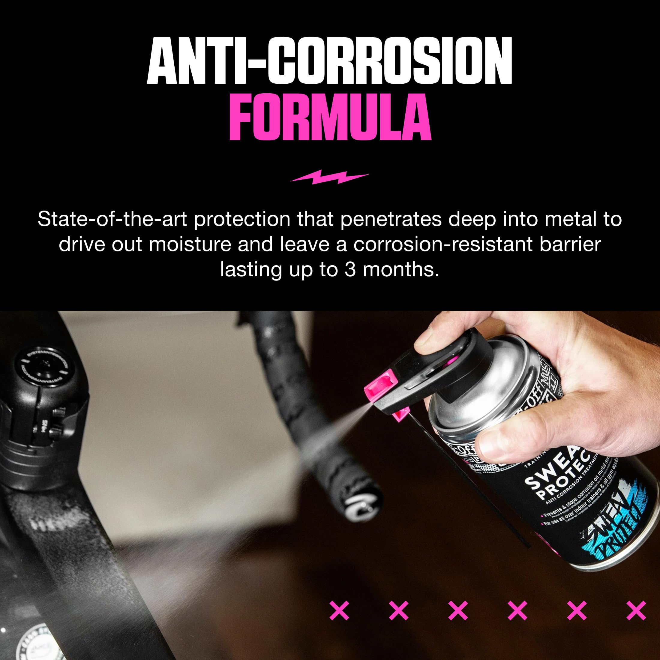 Muc-Off Indoor Training Sweat Protect, 300 ml - Spray Protettivo - Antiruggine Spray e Anticorrosione per Biciclette Indoor e Attrezzature da Palestra