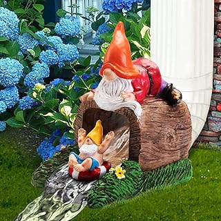 Garden Statue for Gutter Downspout Extension Decoration,4 * 3" inches Outdoor Downspout Extender Statues,Gnome Outdoor Decor,Garden Gutter Guard for Outsid Gutter Guardian Downspout Statue