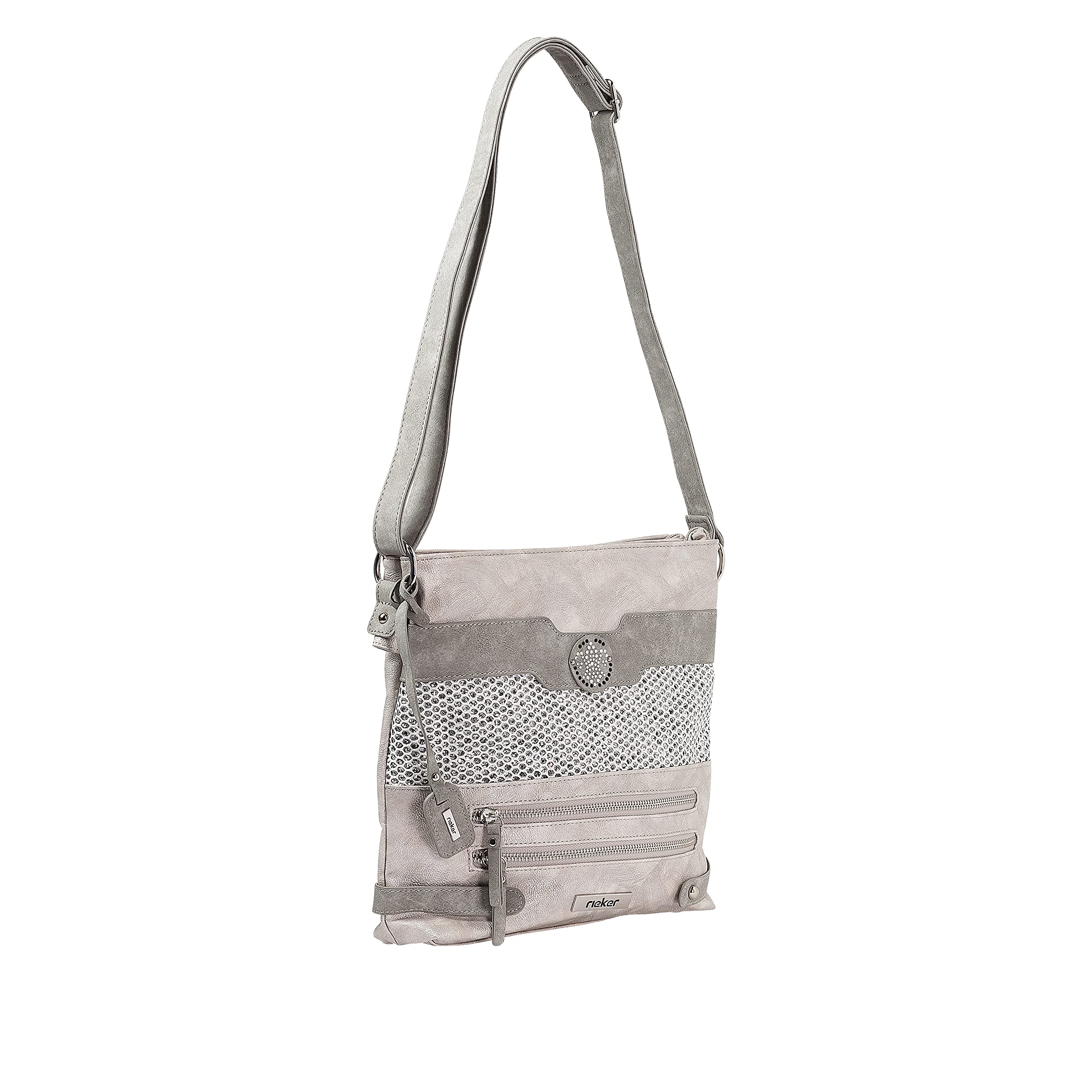 Rieker H1346-16 Damen Umhängetasche Synthetik blau/silber