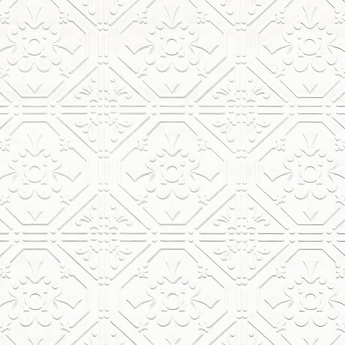 Brewster Home Fashions Brooklyn White Tin Paintable Wallpaper