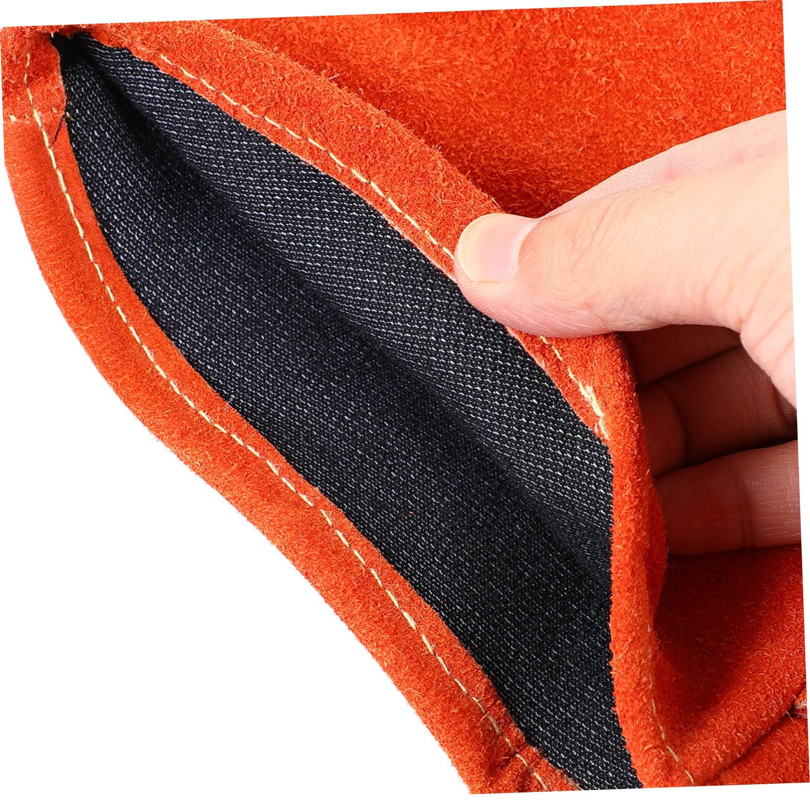 Guantes de Horno Resistentes al Calor de Piel y Poliéster, 1 Par