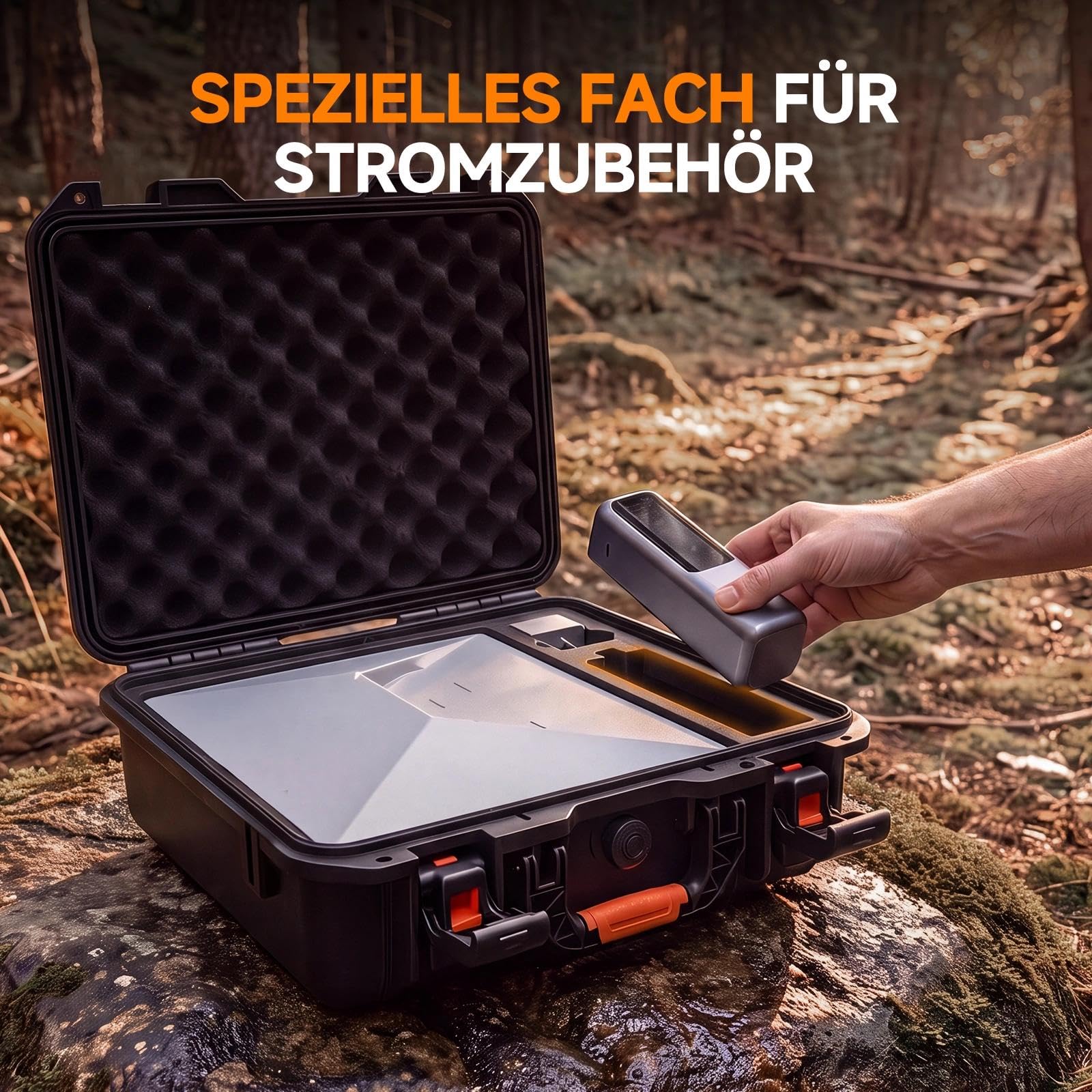 Starlink Mini borsa con vano batteria integrato, impermeabile IP67, custodia rigida con schiuma su misura per Starlink Mini, supporto, adattatore tubo, alimentatore di rete e cavo, ideale per esterni
