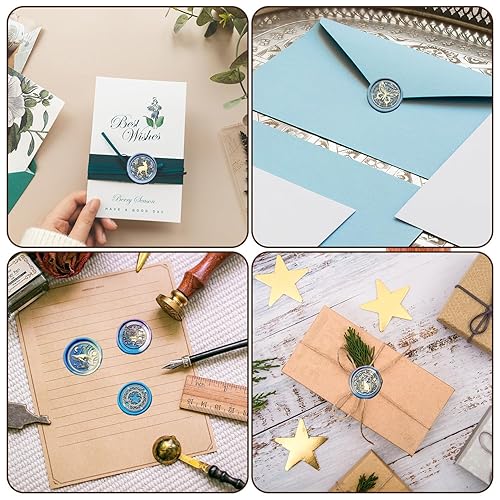 Miniatura 5 de Juego de sellos de cera de 6 piezas de dibujos animados de anime de sellado, cabezas de sello de cera con asa, lindo juguete de sello de laca de