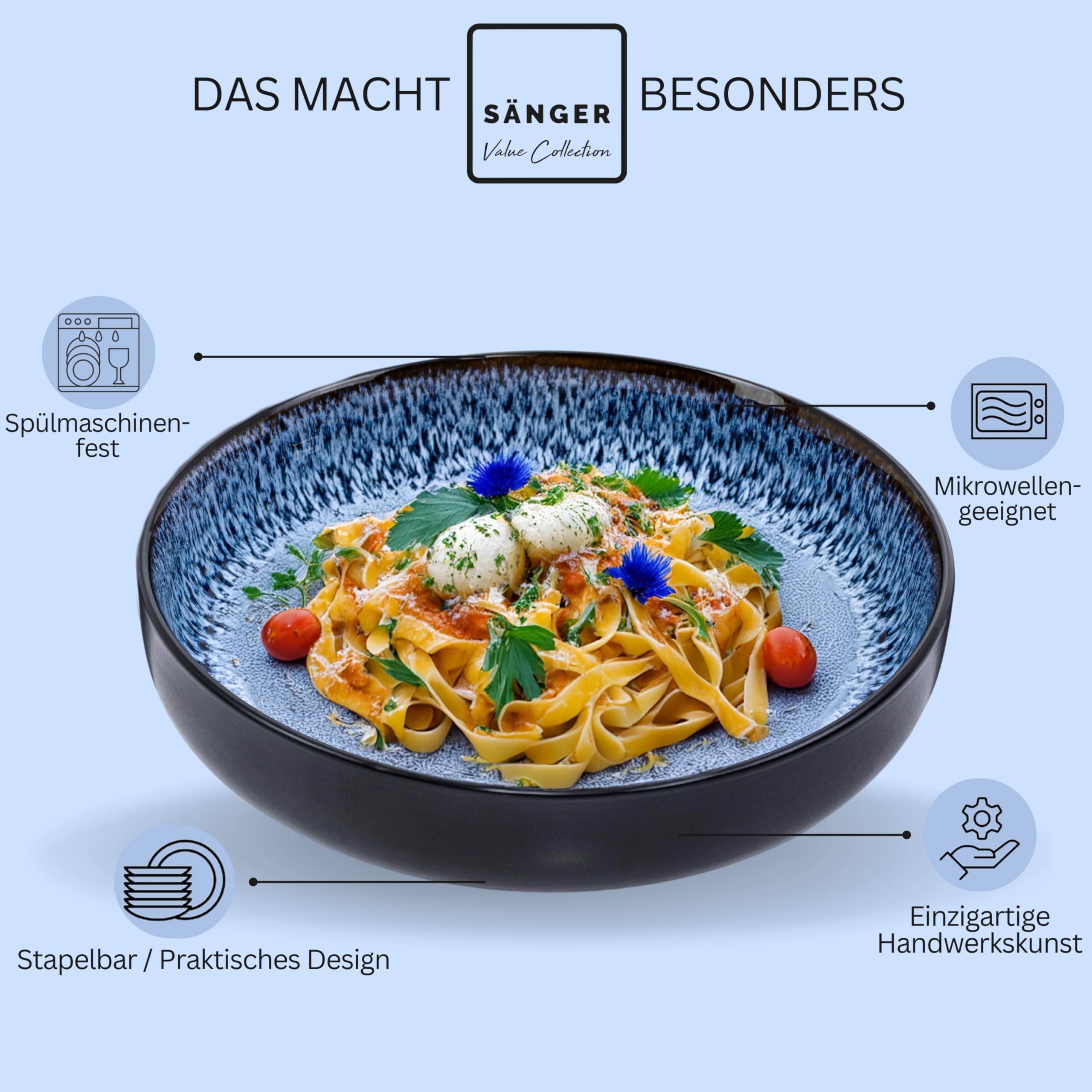 Sänger Aruba Steingut Pastaschalen 6 tlg – Bild 4