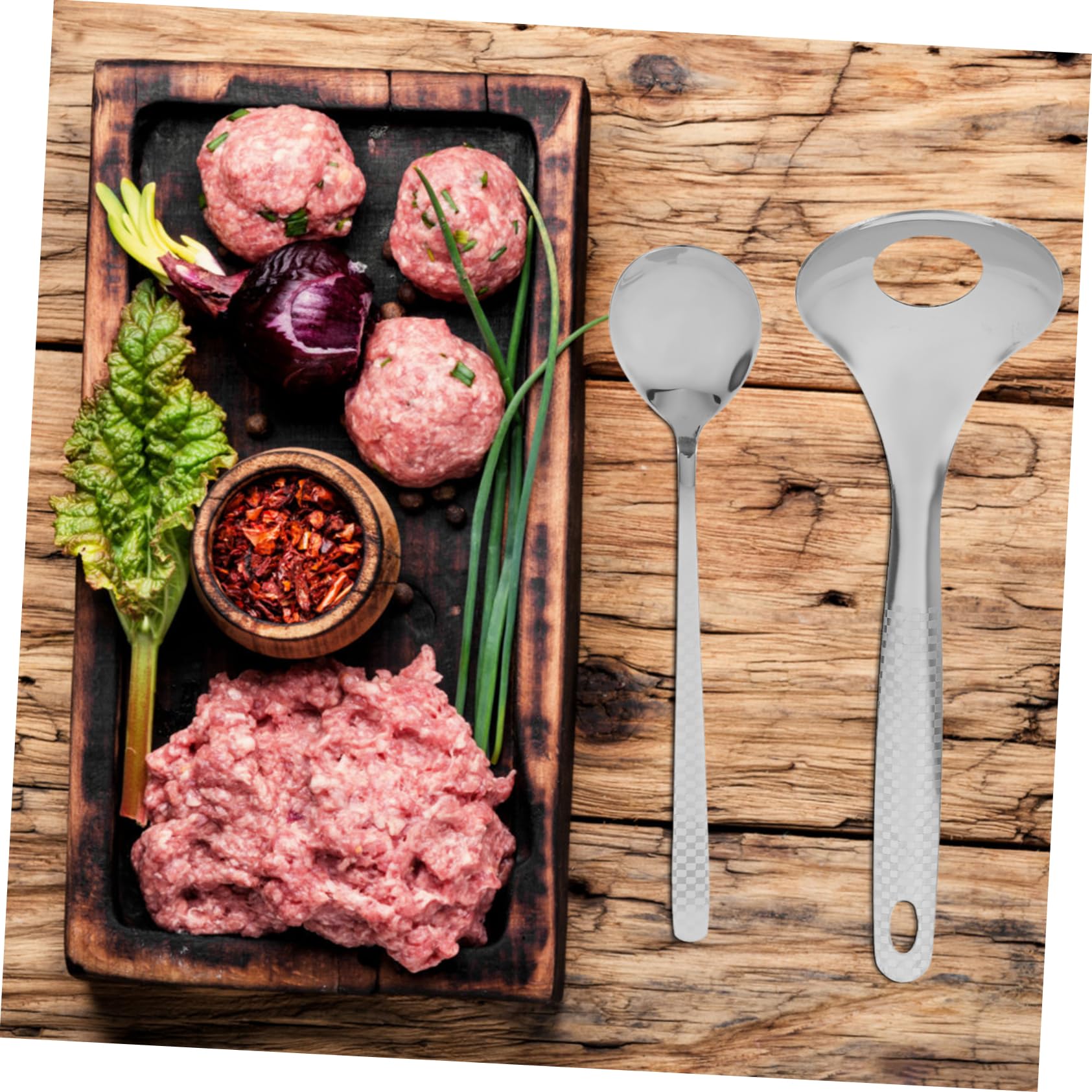 CIYODO 2sets Stainless Steel Meatball Maker Tool Non-stick Meat Baller Comfortable Grip for Home Cooking and Restaurant Use Effortless Meatball Preparation
