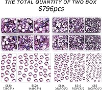 Vista 3 de MEIBITE 6796 unidades de diamantes termoadhesivos AB rosados, piedras de cristal de vidrio para tela, ropa, camisas, parte trasera plana brillante