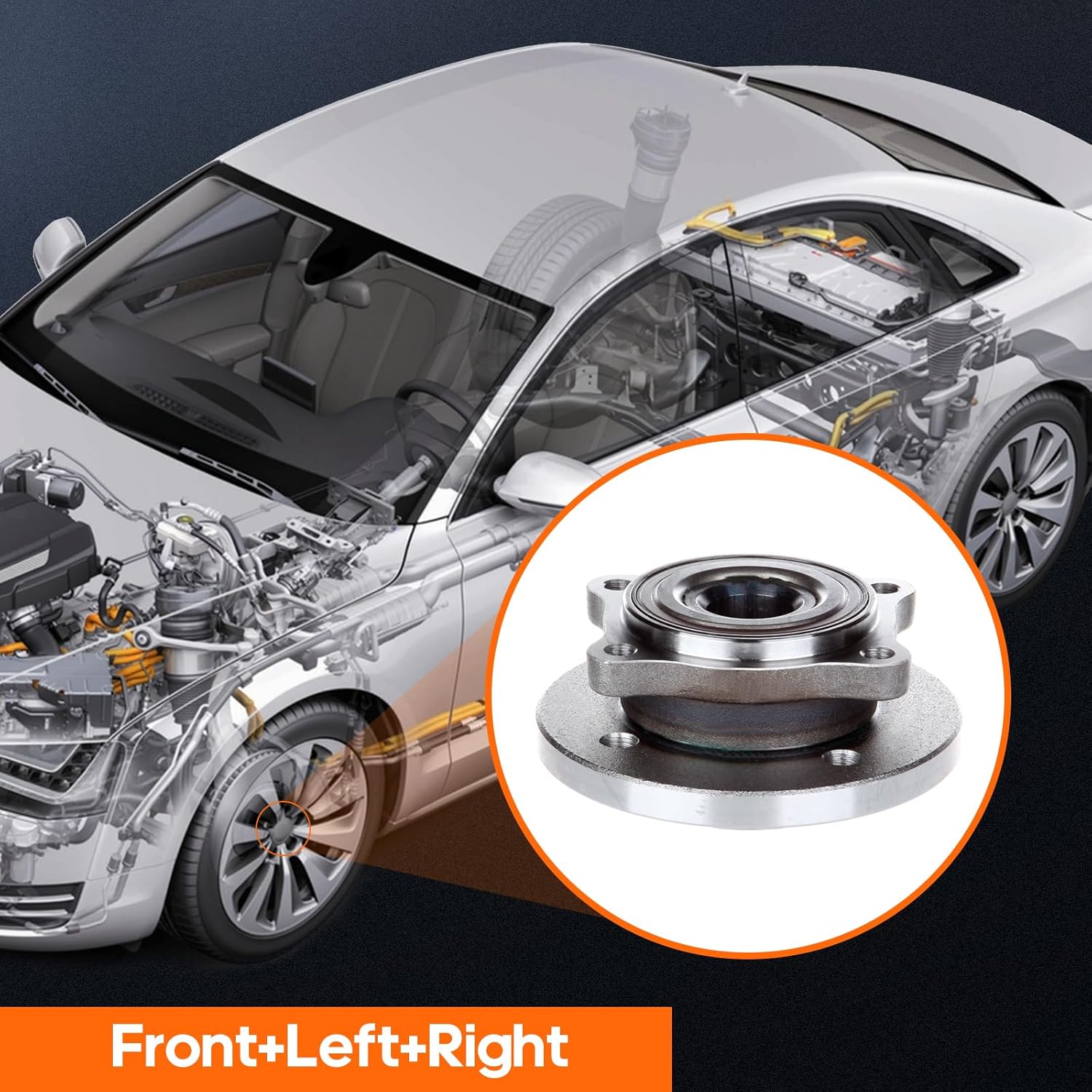 OCPTY NEW Wheel Hub Bearings Front 4 LUGS W/ABS fit for 2002-2009 Mini Cooper Compatible OE: 513226 (Pack of 2)