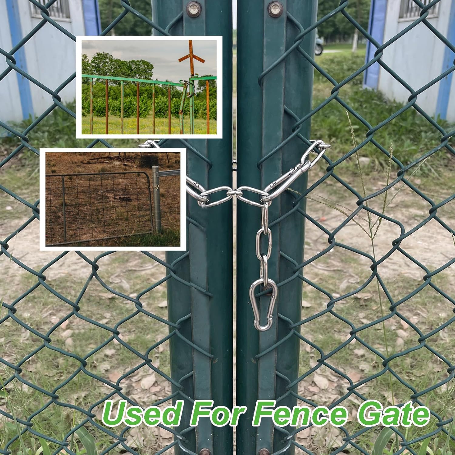 Gate Chain Lock,Gate Latch Chaining Lock for Livestock Horse Goat Cows Stall,Outdoor Fence Gate,Yard, Barn