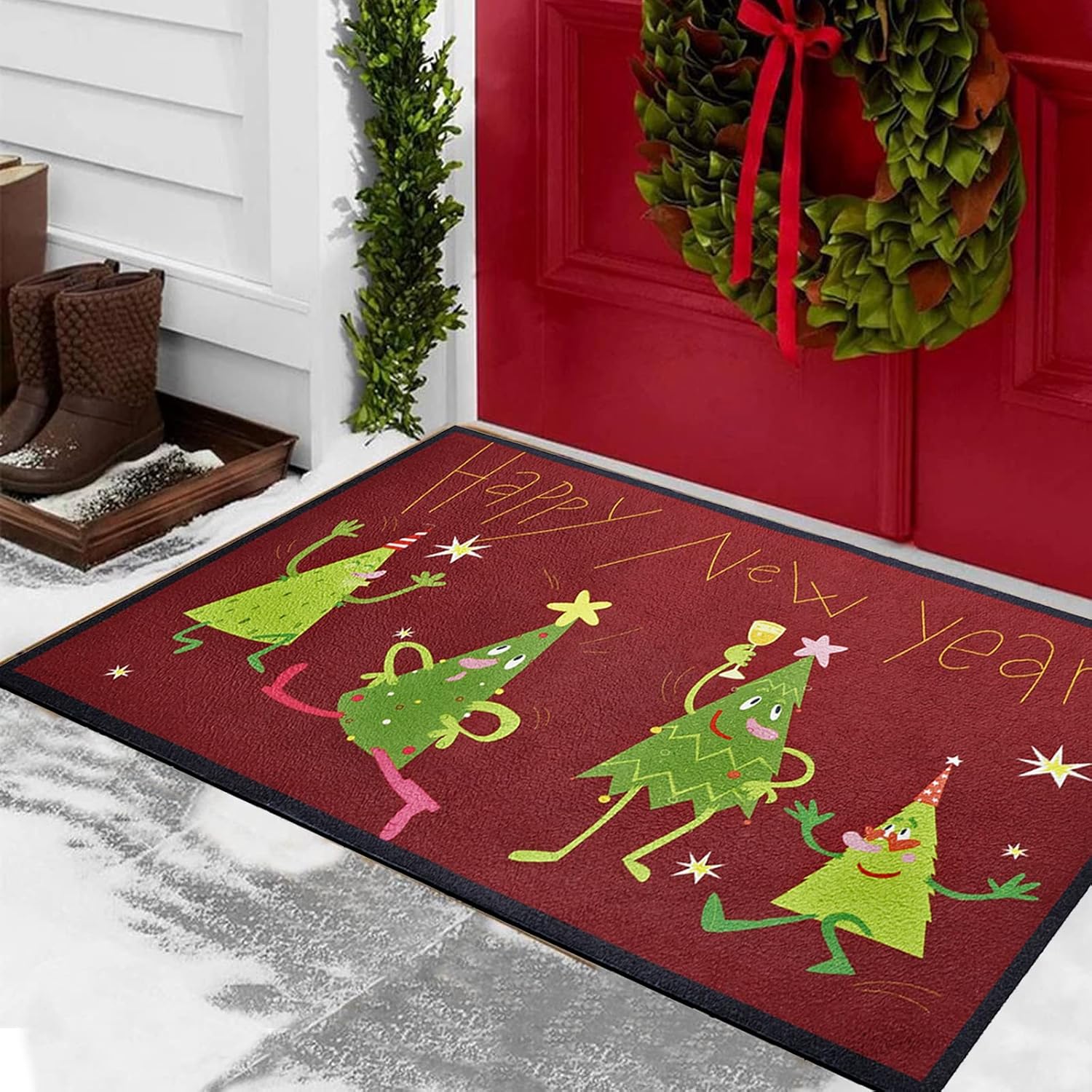 CHICHIC Christmas Door Mat Christmas Mat Outdoor Indoor 18x29 Inch Front
