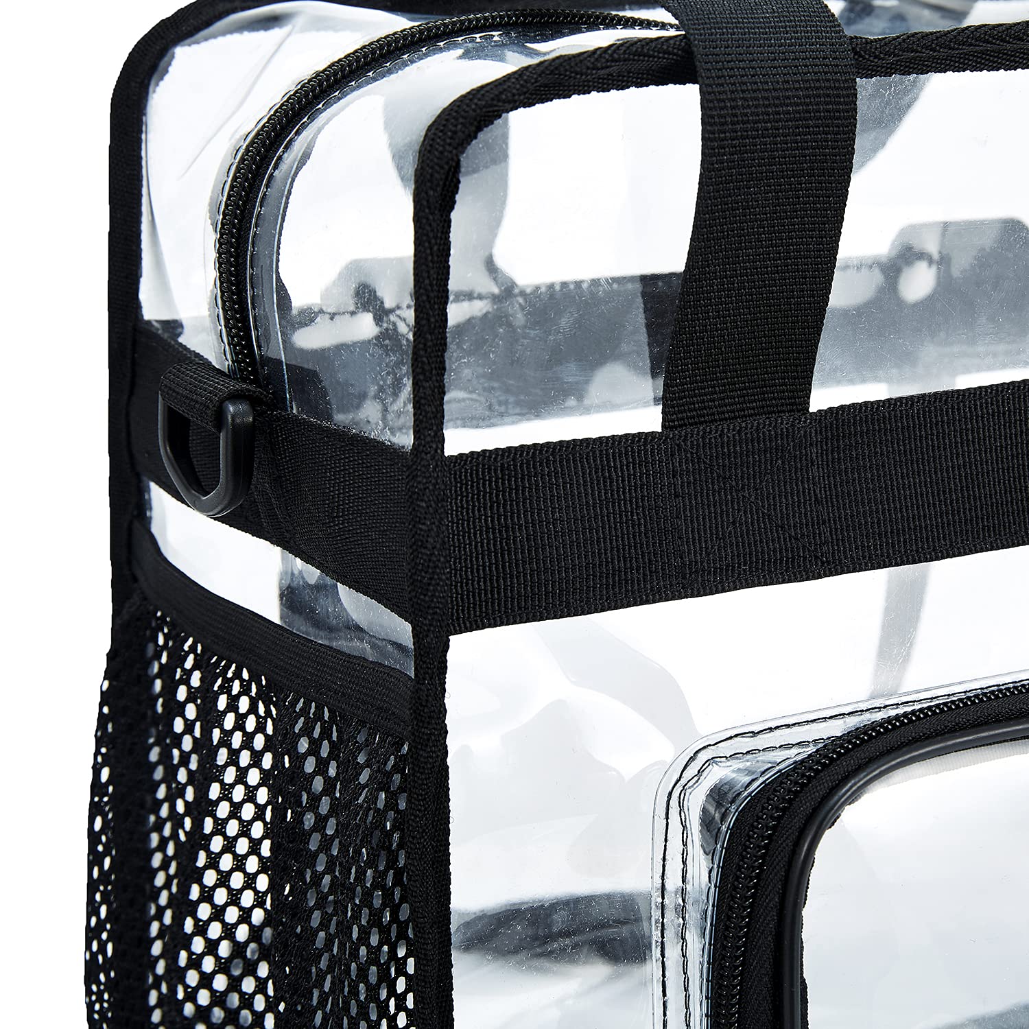 Yorssley Clear tote bag stadium approved - see through transparent plastic purse handles and shoulder for work,12x6x12 women men black 1
