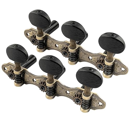 Musiclily Pro 3+3 Baker Style Classical Guitar Tuners Tuning Pegs Keys Guitar Machine Heads Set, Antique Brass