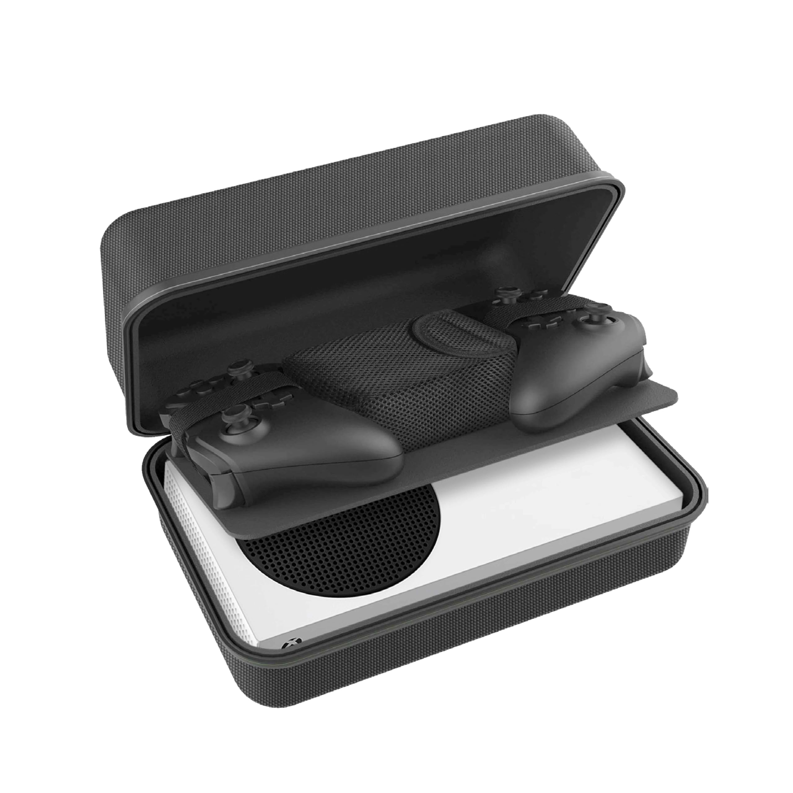 Game Traveler Xbox System S etui systemowe - licencjonowane i przetestowane przez Xbox, twarda obudowa z nylonu balistycznego, bezpiecznie trzyma konsolę systemową S, 2 kontrolery, z kieszenią z