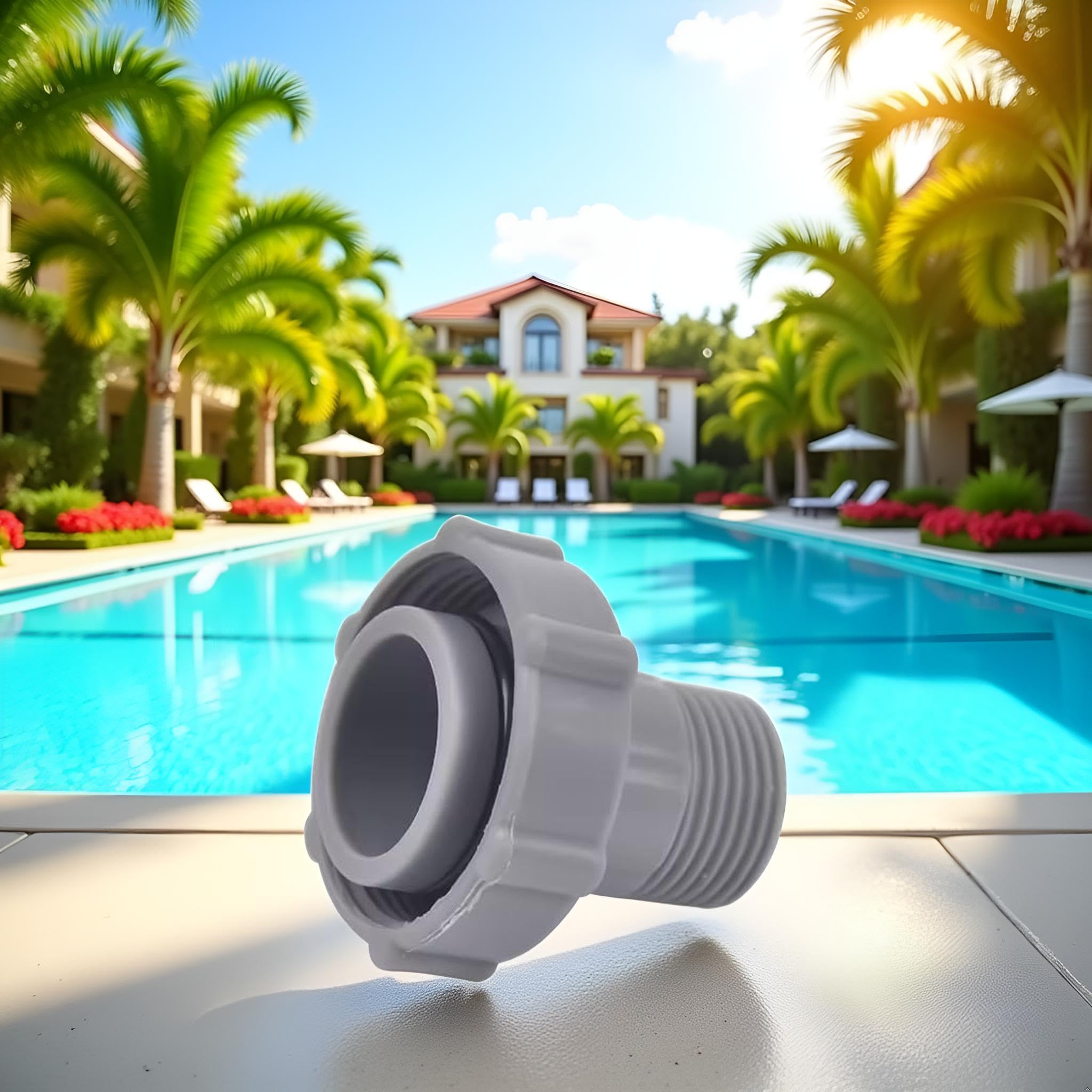 1 conector de manguera de piscina gris para P6A1420 P6D1420 P6H1420 P6D1420 P6D1420ASS16 F4D019B-03B conexión sin fugas, sistema de drenaje de agua de piscina, piezas y accesorios pequeños (1.5