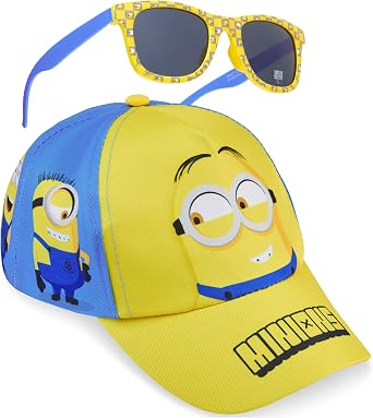 Paw Patrol | Minions Baseball Cap & Sunglasses Set for Boys, UV400 Sun Protection, Sun Hat, Shades, Gifts for Boys