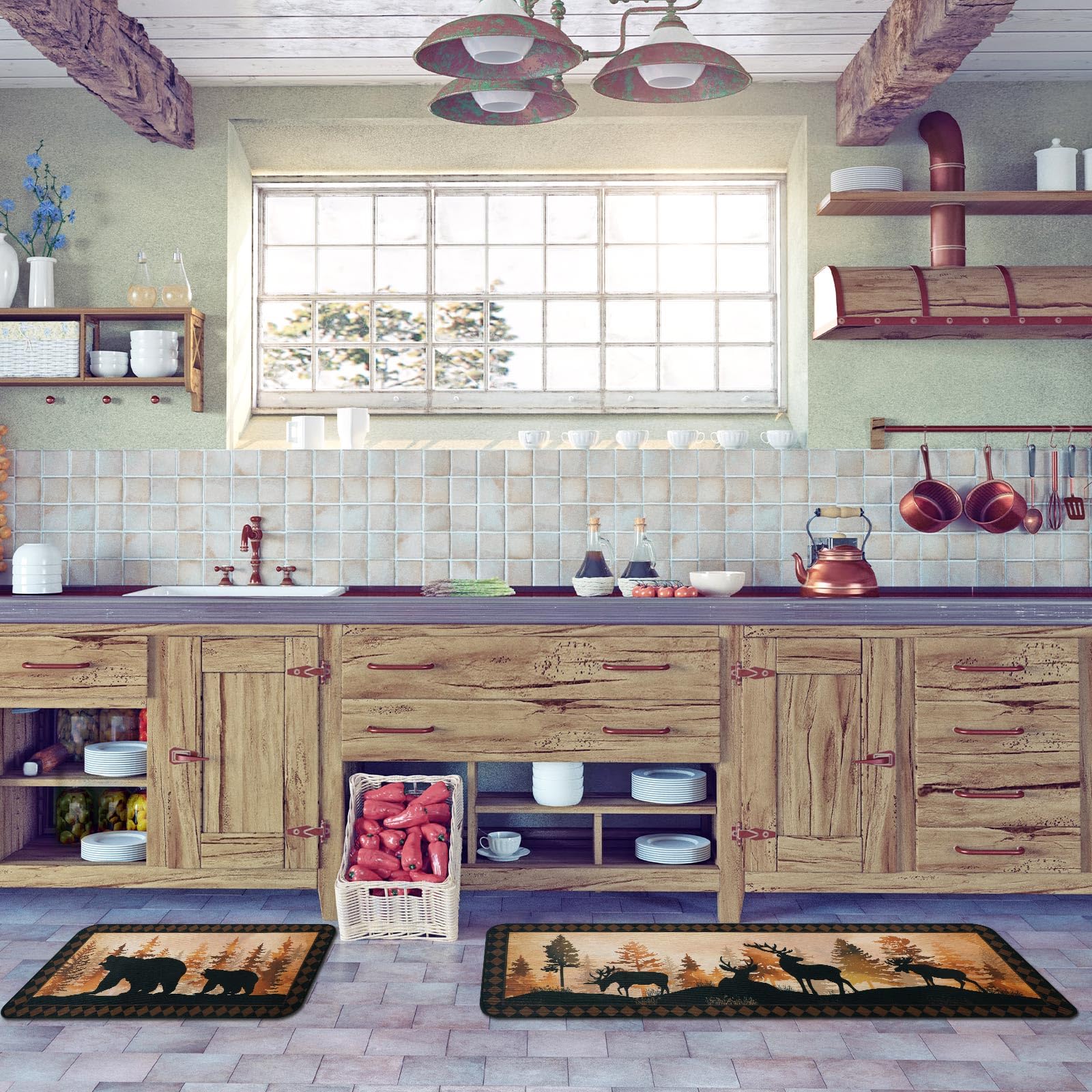 Bencailor Lot de 2 tapis de cuisine et tapis de cuisine, décoration de