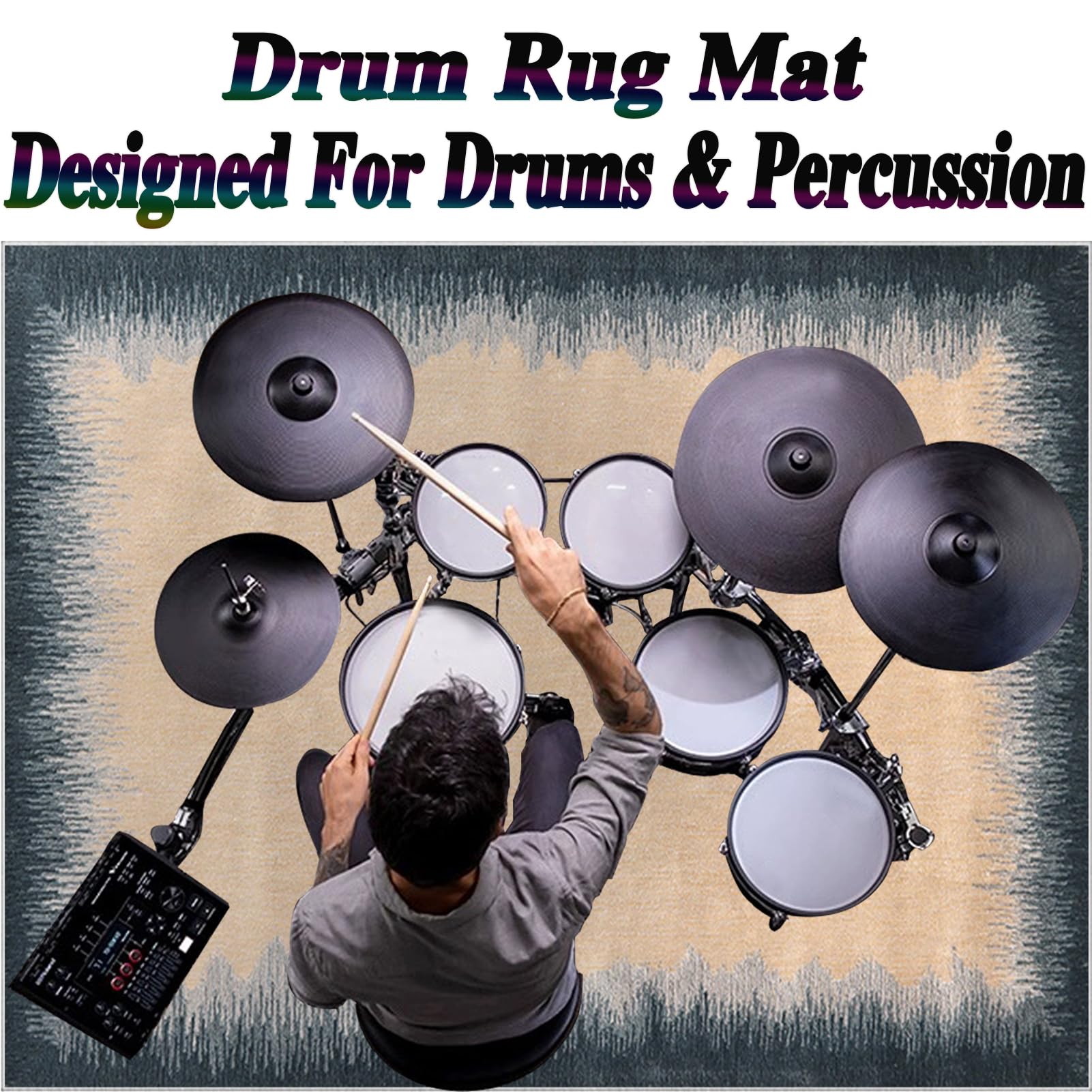 Drumming wygłuszający dywan akustyczny, do wnętrz, dywan perkusyjny, antypoślizgowy, dźwiękoszczelny, mata do wewnątrz i na zewnątrz, elektroniczny zestaw perkusji jazzowej, do bębna basowego