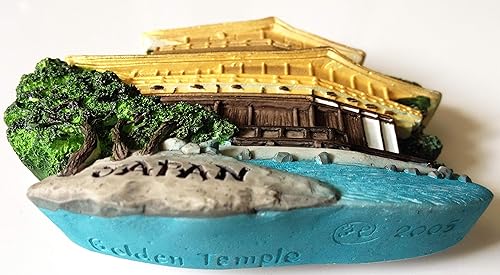 Miniatura 1 de WitnyStore Pequeño Templo Kinkaku-ji del Pabellón Dorado en Kioto Japón Asia Oriental Atracciones Turísticas Resina Refrigerador Imán de Viajero