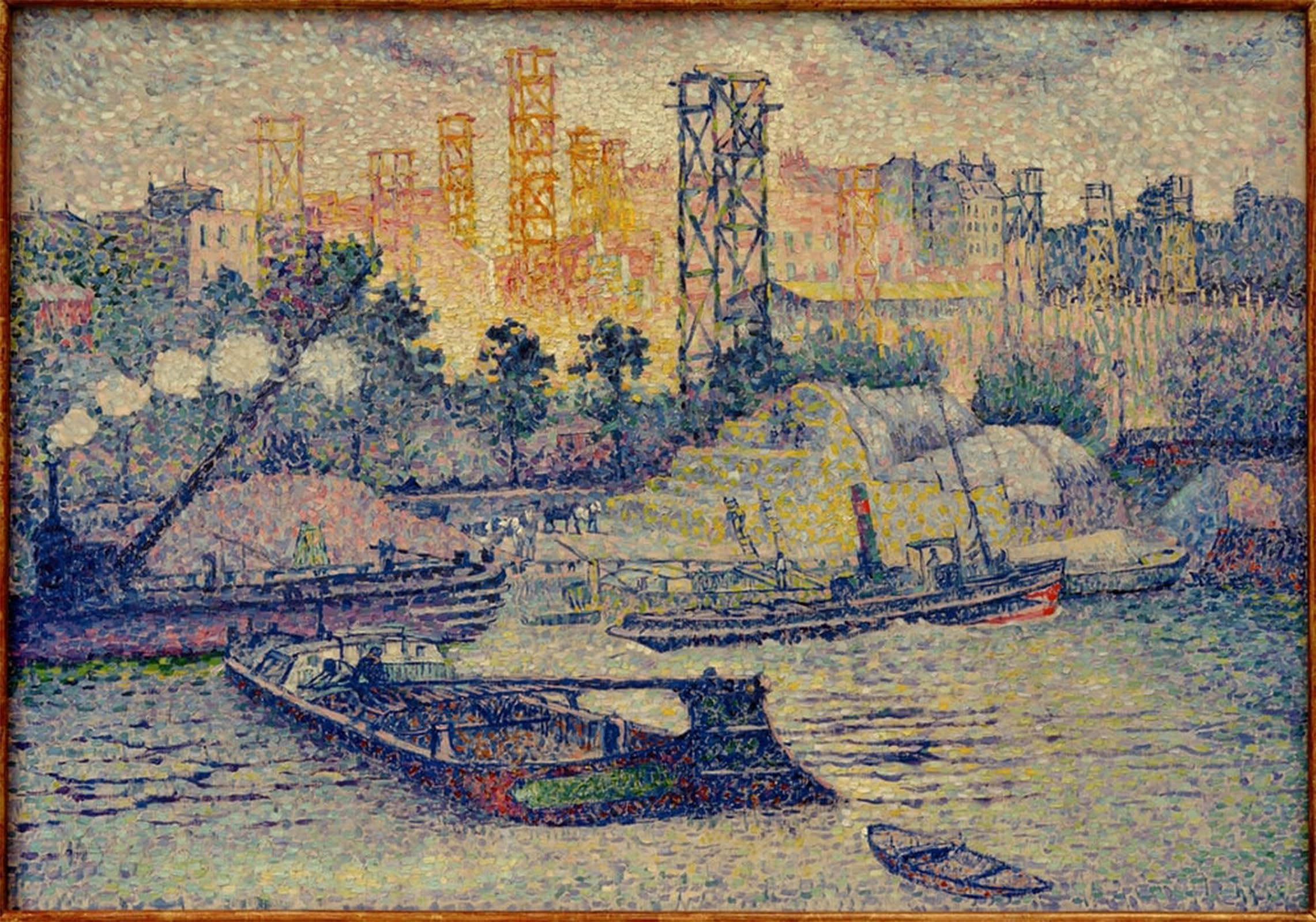 ARTXLXXBN Famous Print Painting Colorful Art Print Quai De Passy by Henri Edmond Cross Canvas Art Decorations for Home Decor 60x90cm
