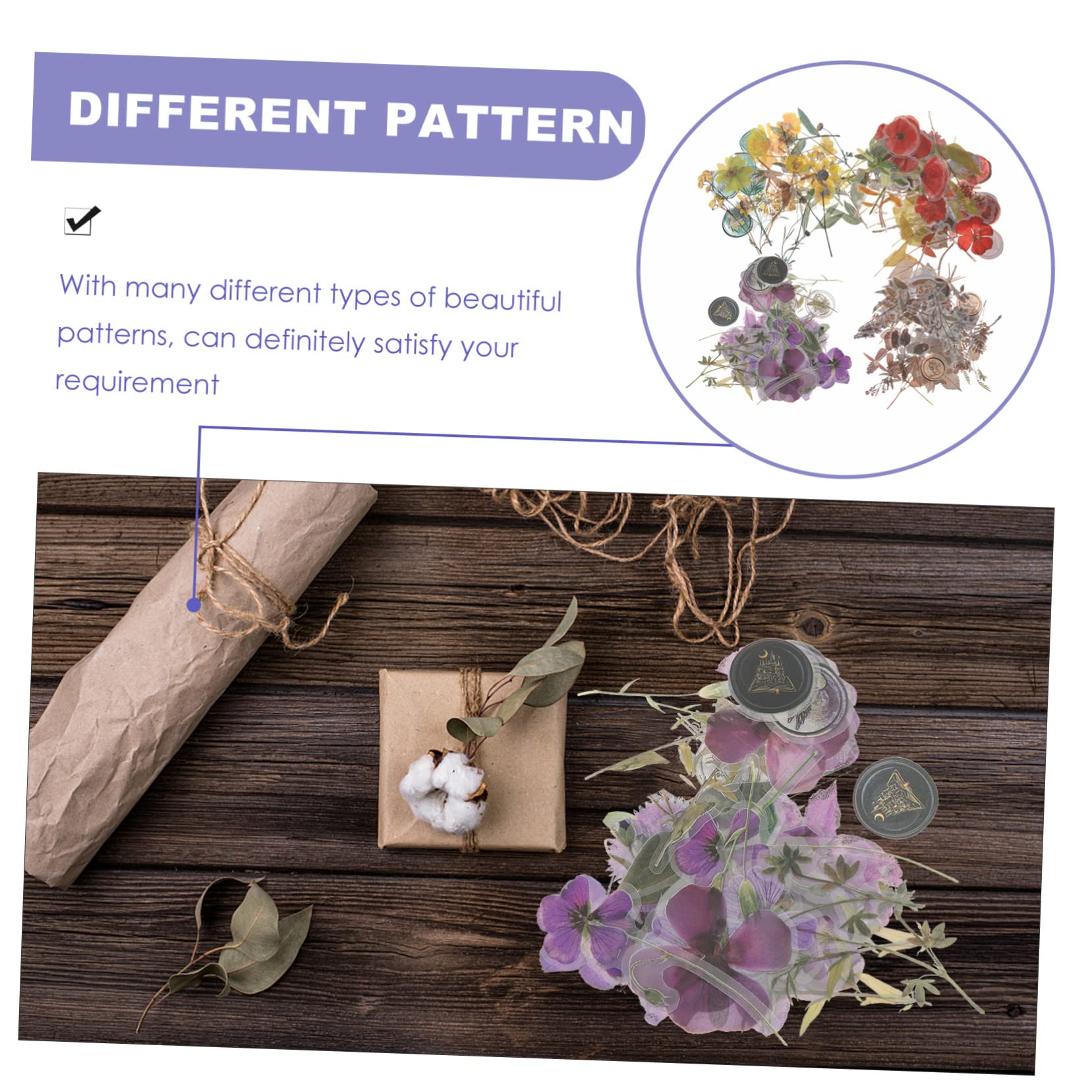 4piezas Pegatinas De Flores Secas Autoadhesivas Para Álbumes Decoración De Manualidades Material Para Scrapbook y Tarjetas De Felicitación