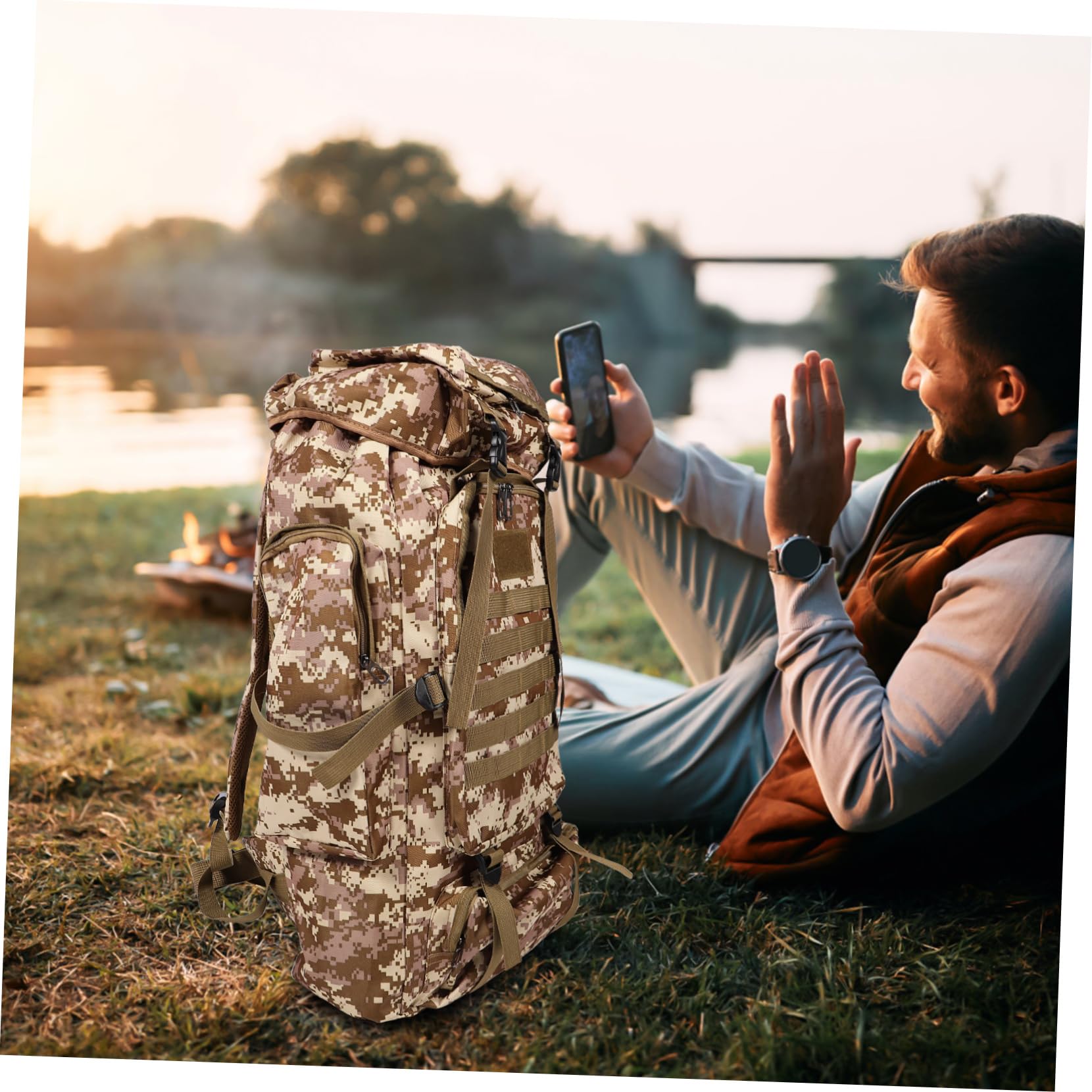 KOMBIUDA L Panno di Oxford Impermeabile Casual Borsa da Trekking Posteriore Viaggio All'Aperto Indietro Indietro Mens Borsa da Viaggio Posteriore per I Viaggi di Campeggio Borse da